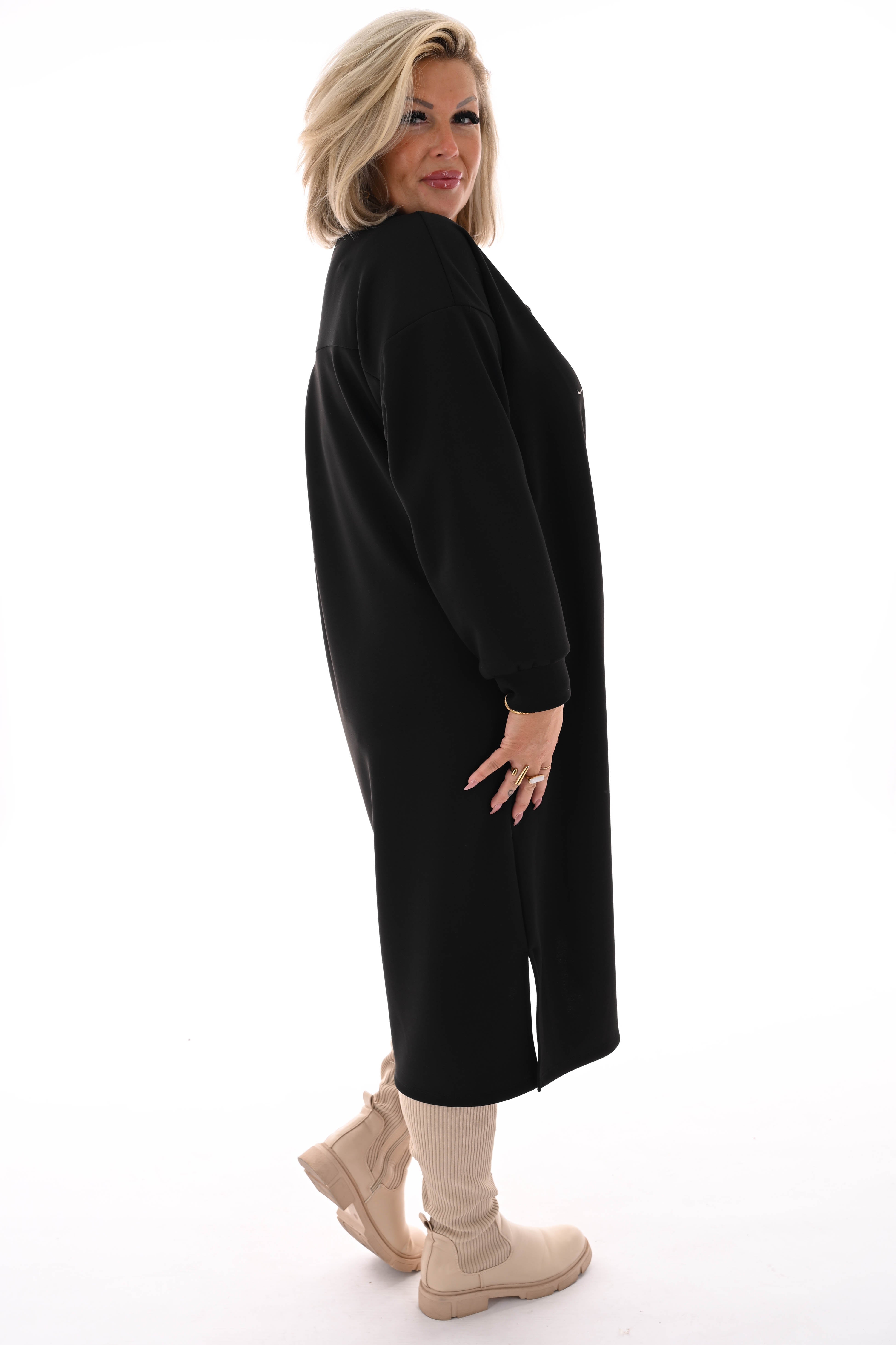 Sweaterdress believe in yourself zwart