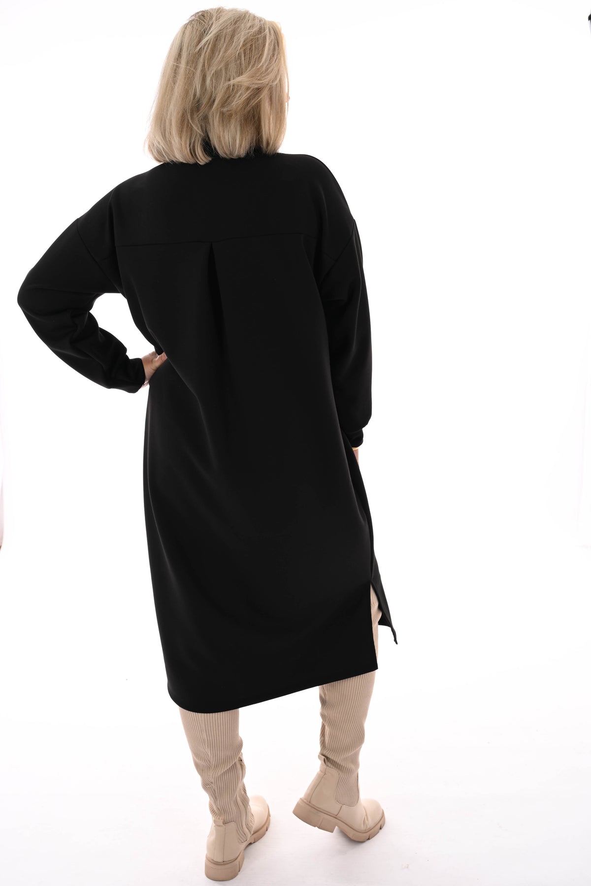 Sweaterdress believe in yourself zwart