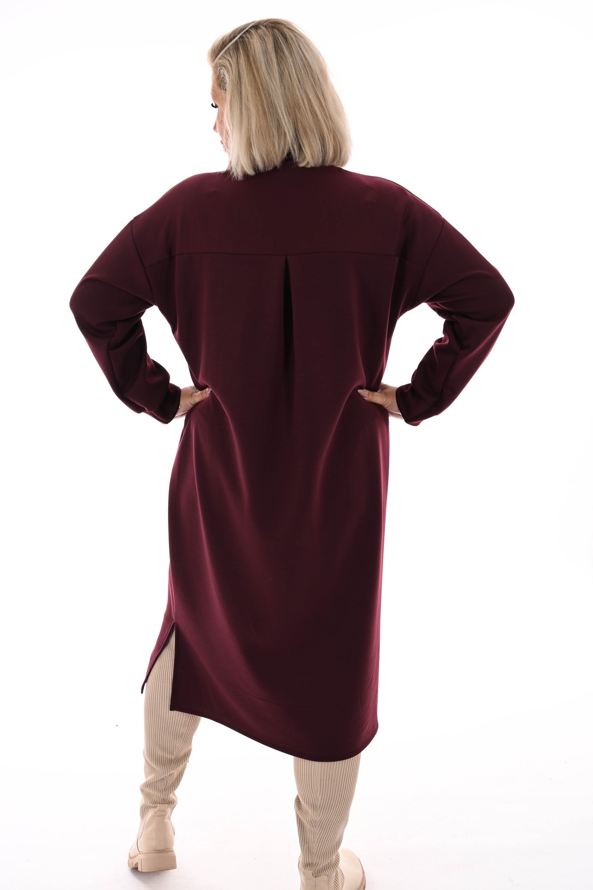 Sweaterdress believe in yourself aubergine