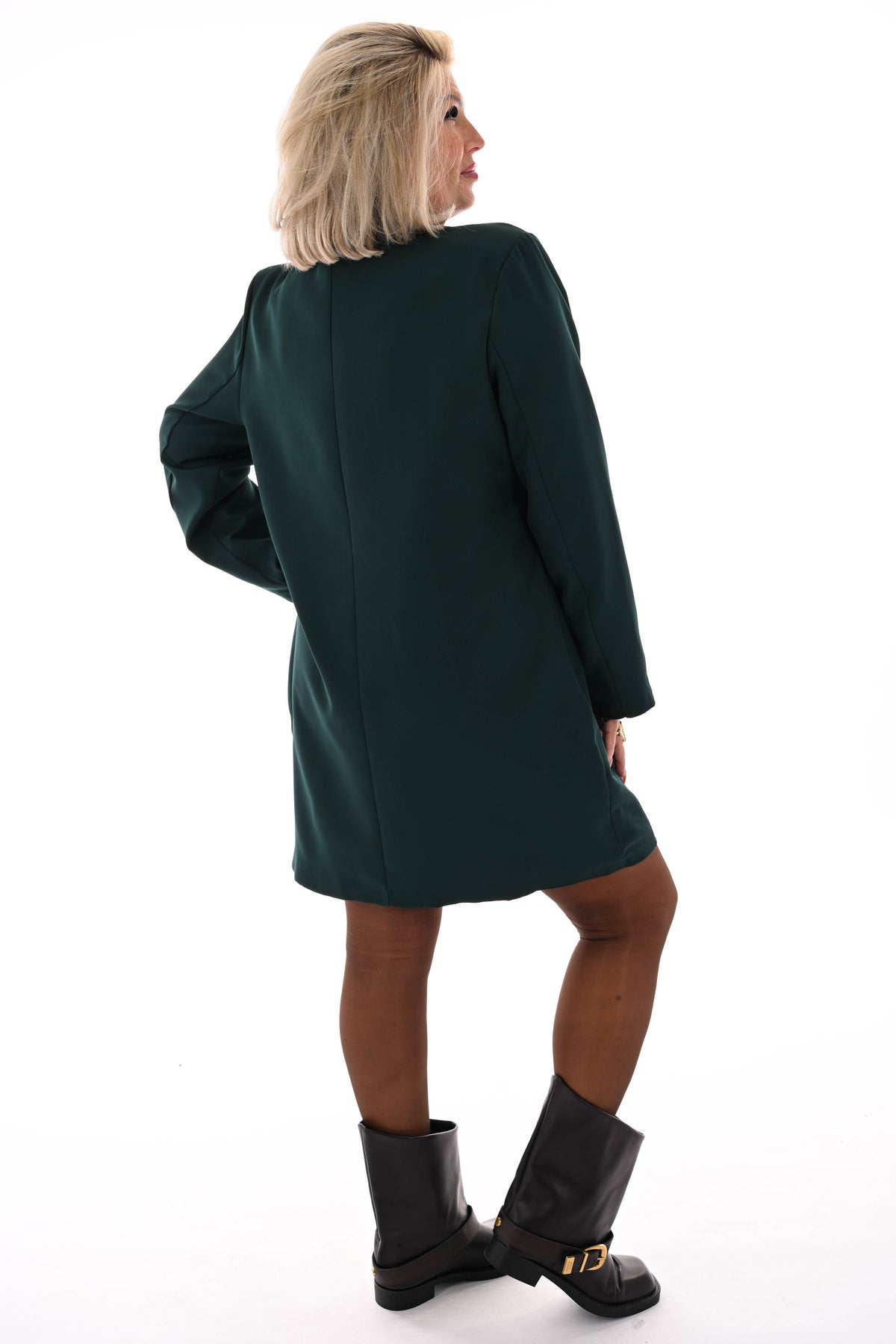 Blazer jurk uni flessengroen