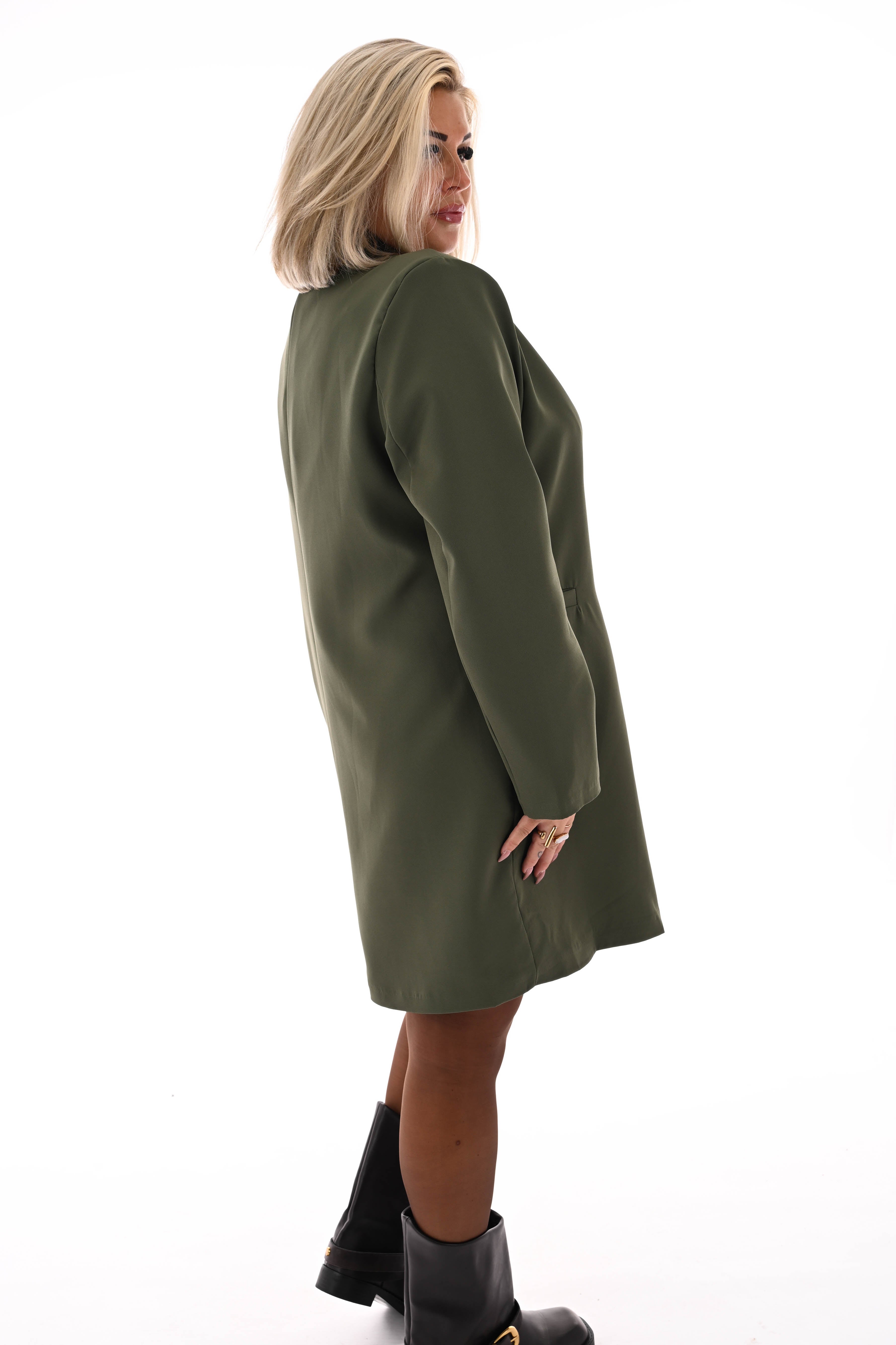 Blazer jurk uni legergroen
