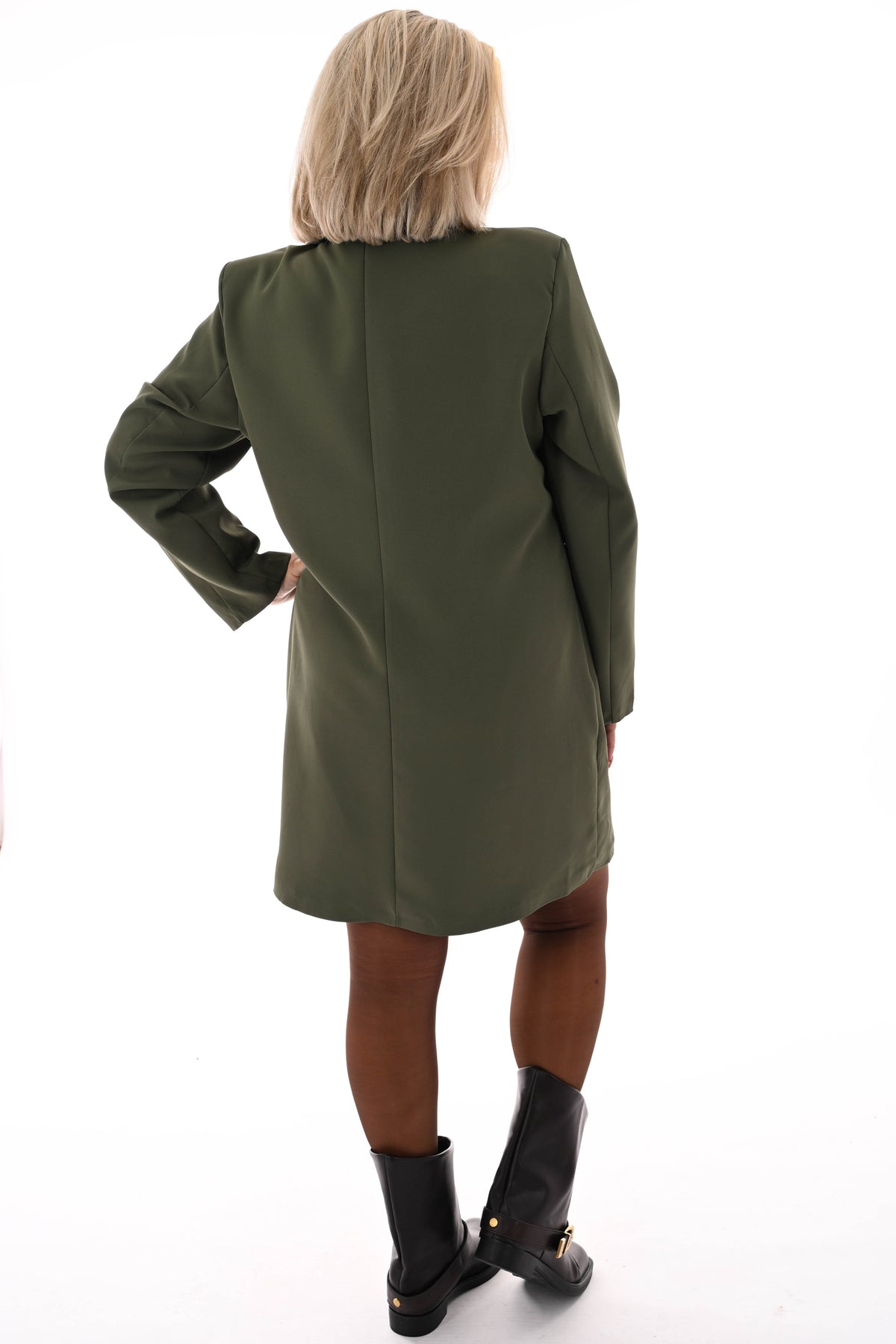 Blazer jurk uni legergroen