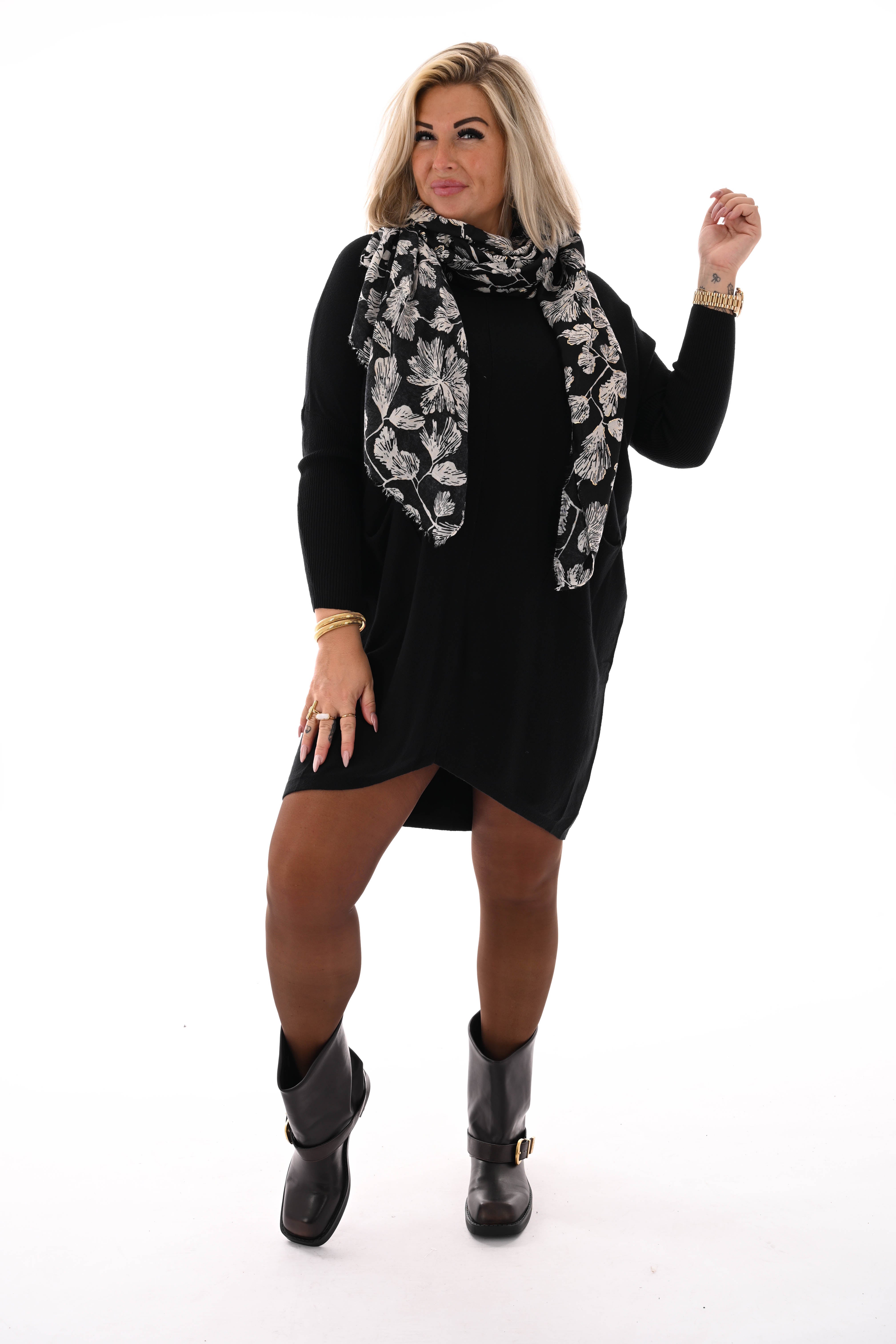 Basic trui met zakjes zwart