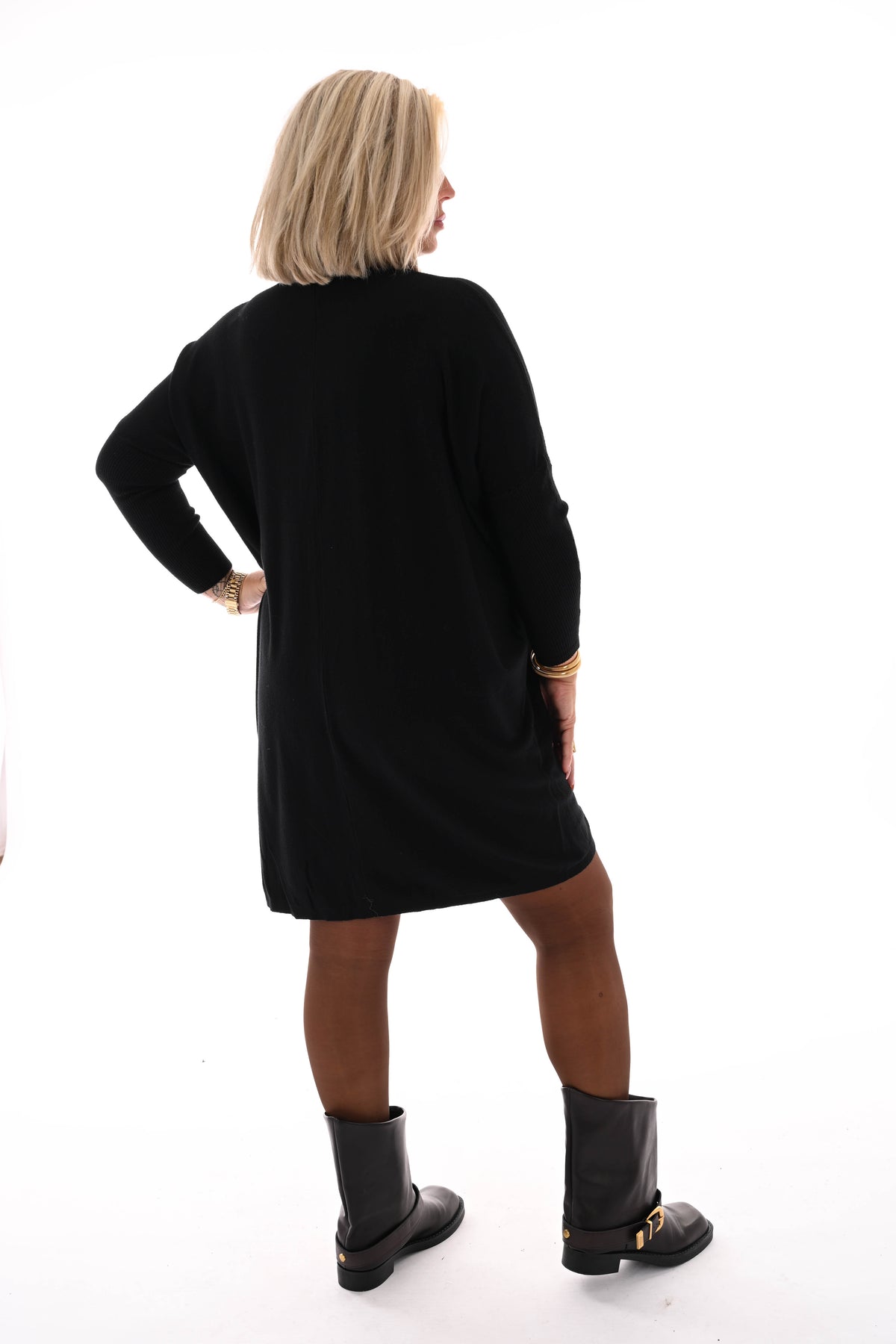 Basic trui met zakjes zwart