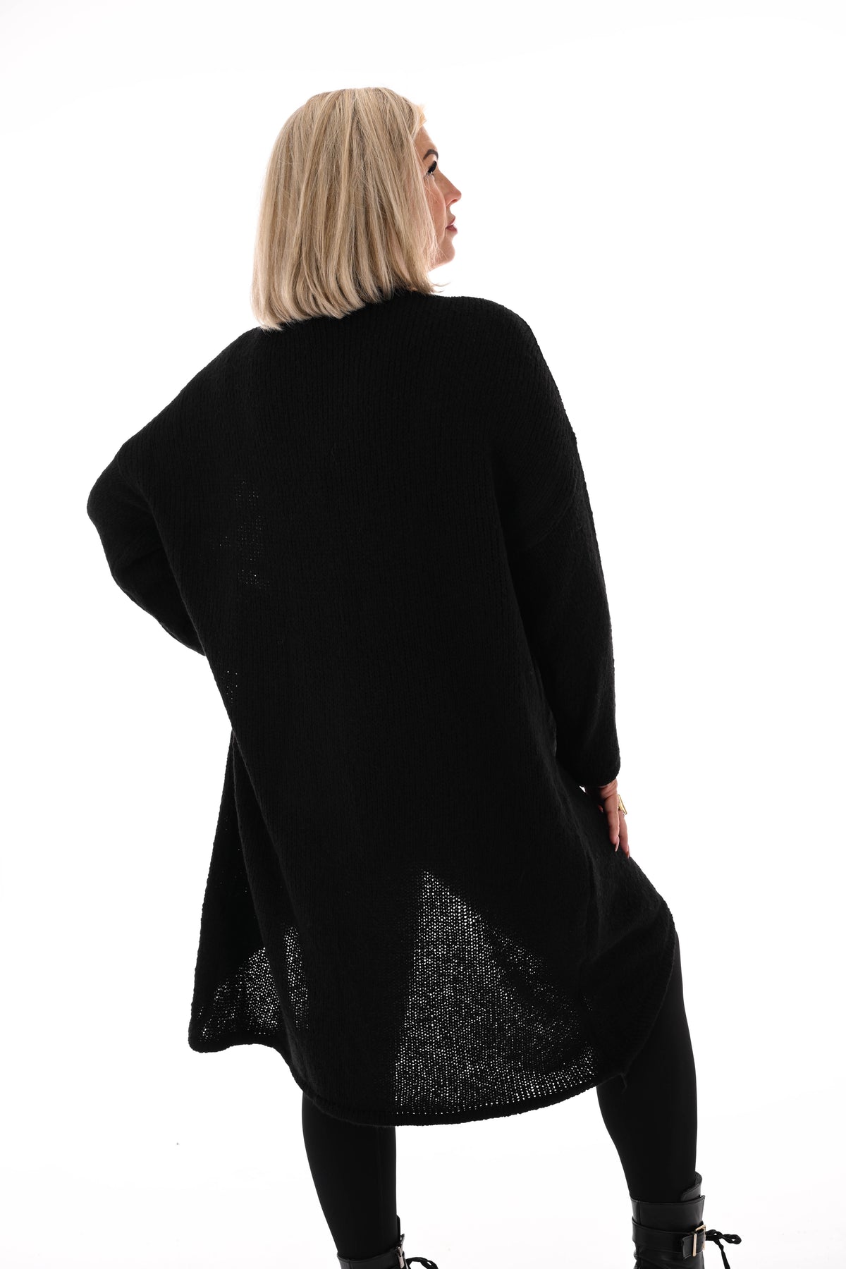 Gebreide overslag trui zwart