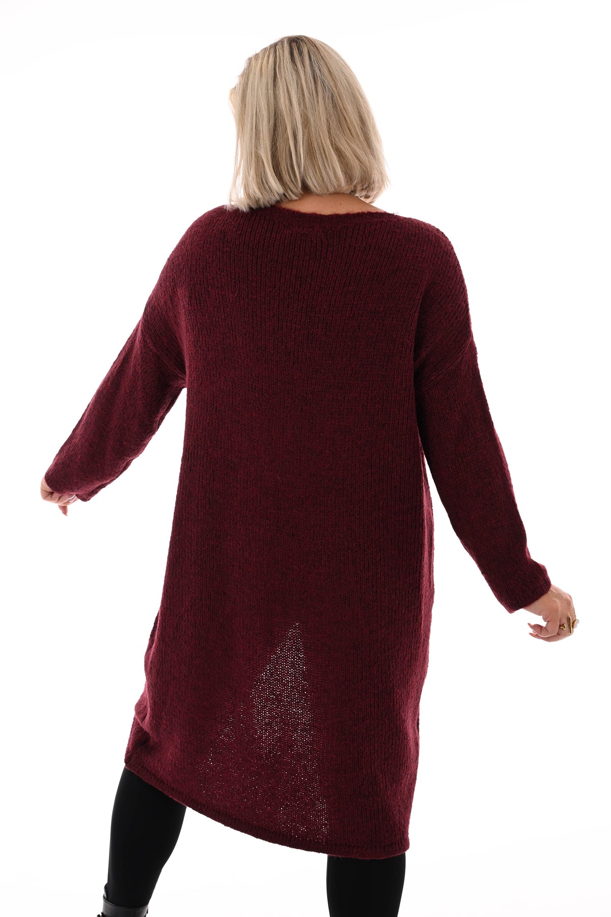 Gebreide overslag trui bordeaux