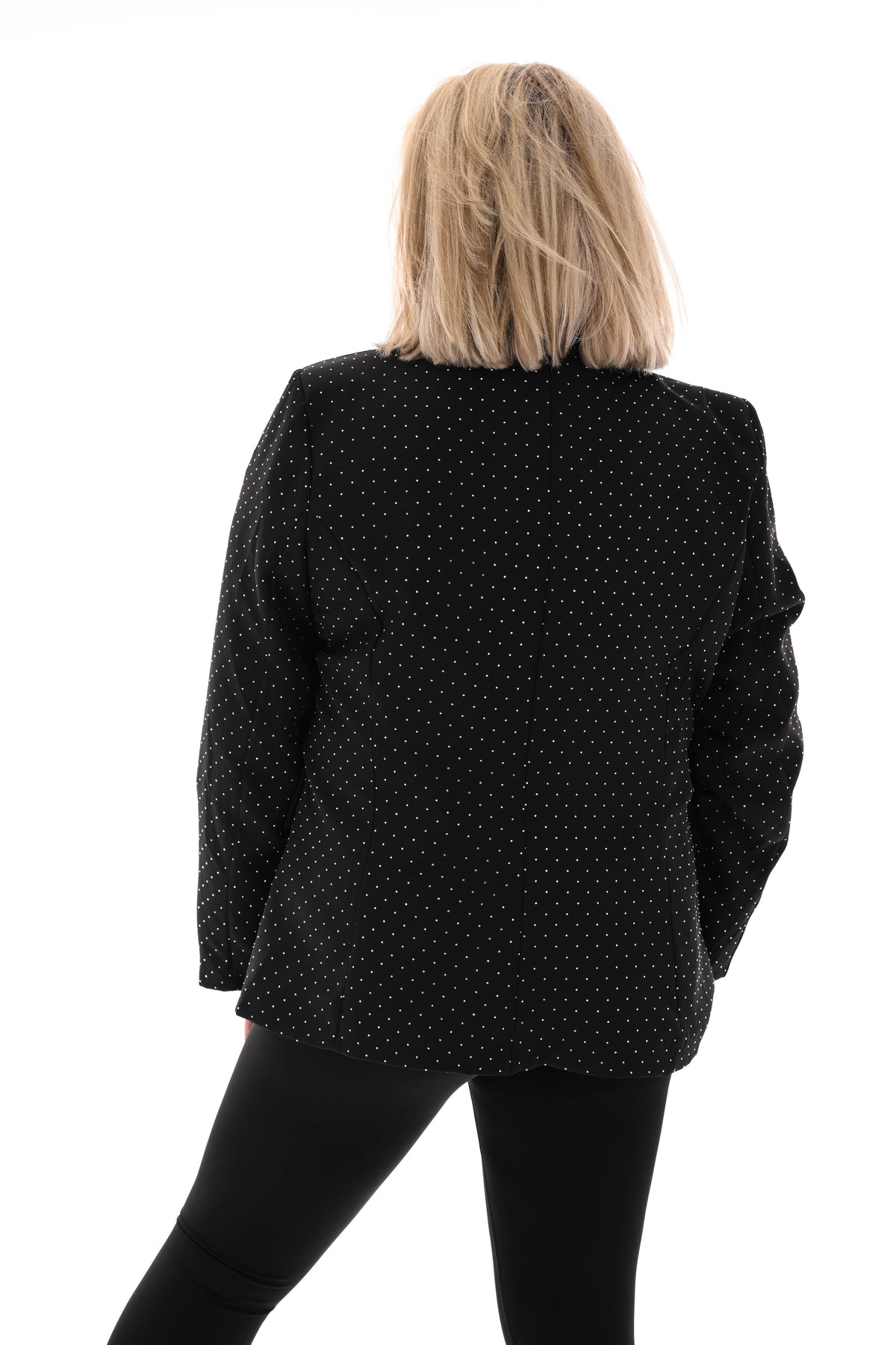 Blazer met strass en knoopsluiting zwart/zilver