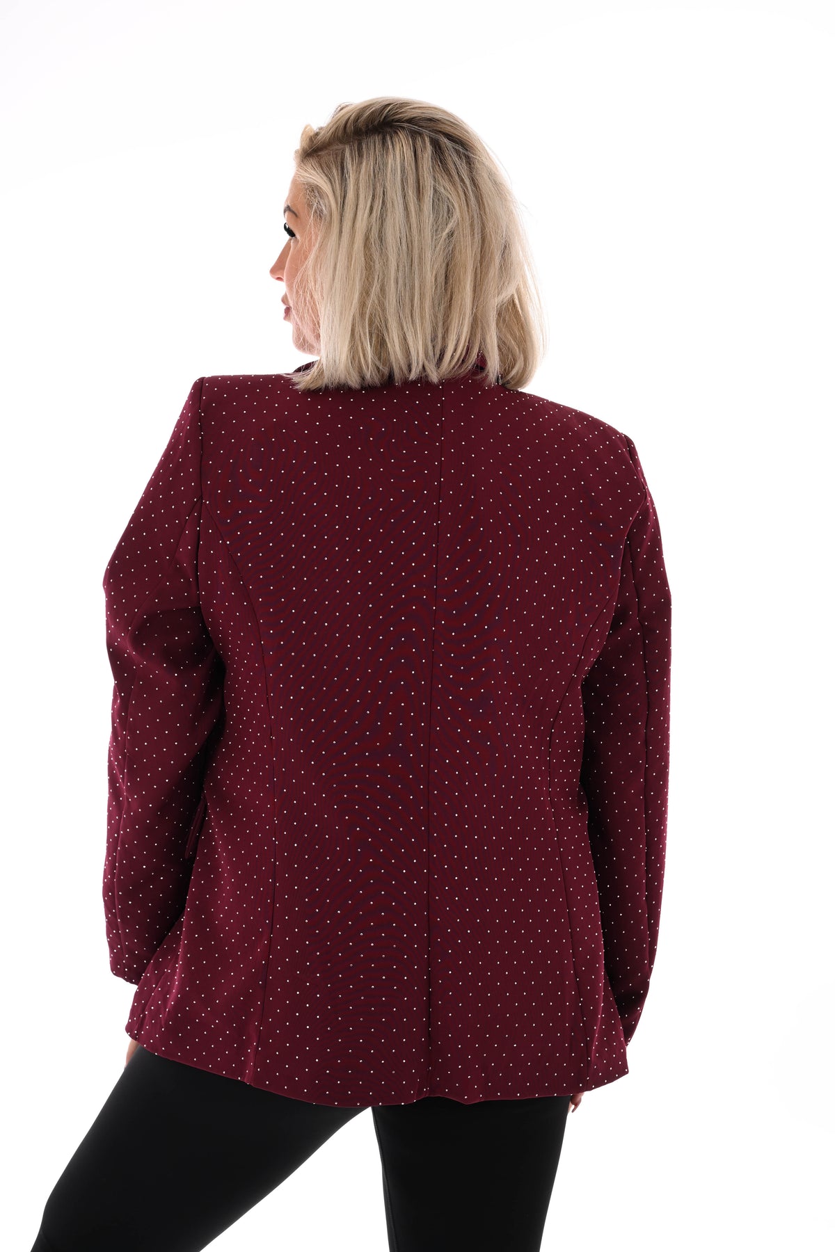 Blazer met strass en knoopsluiting bordeaux