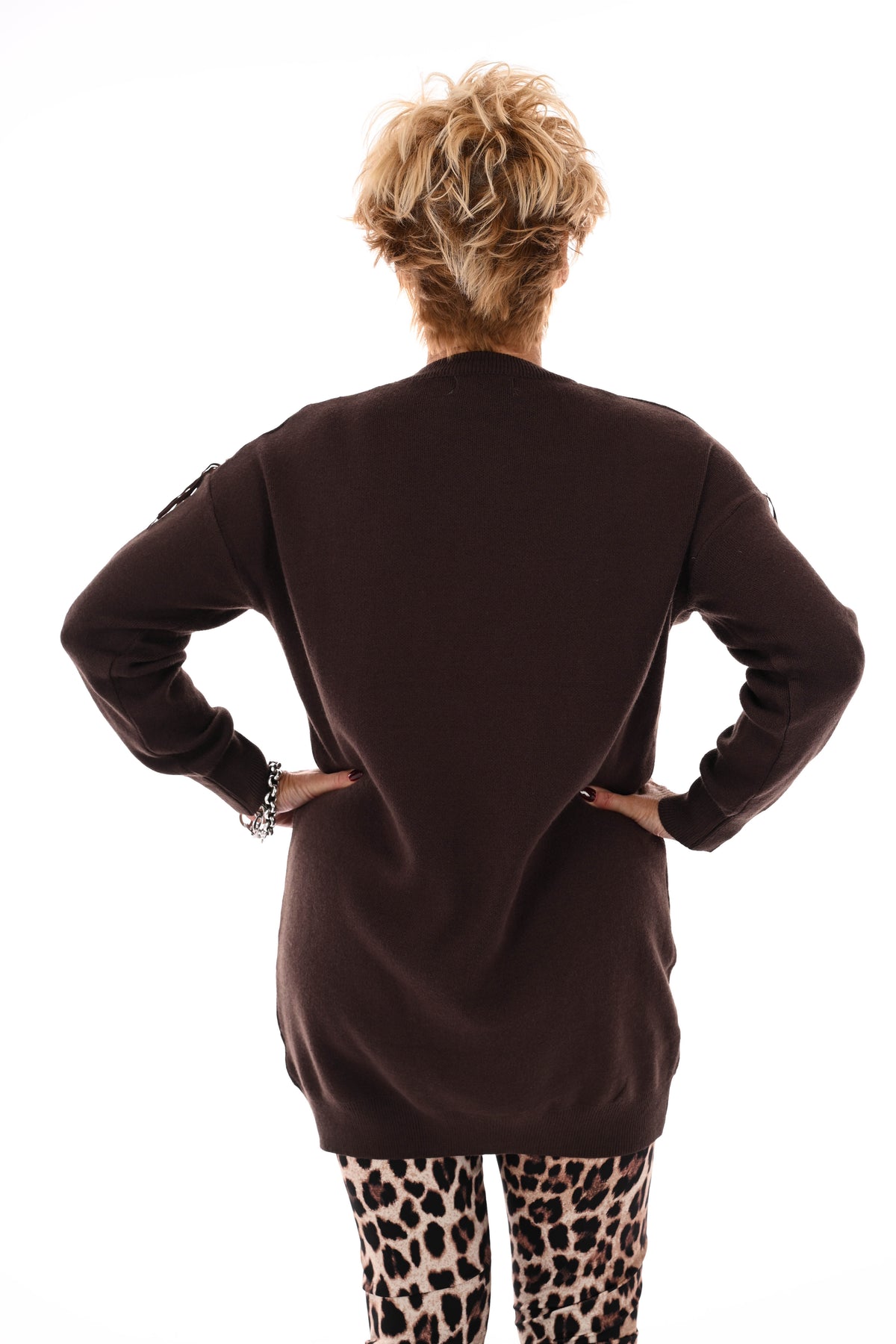 Tuniek franjes met studs bruin