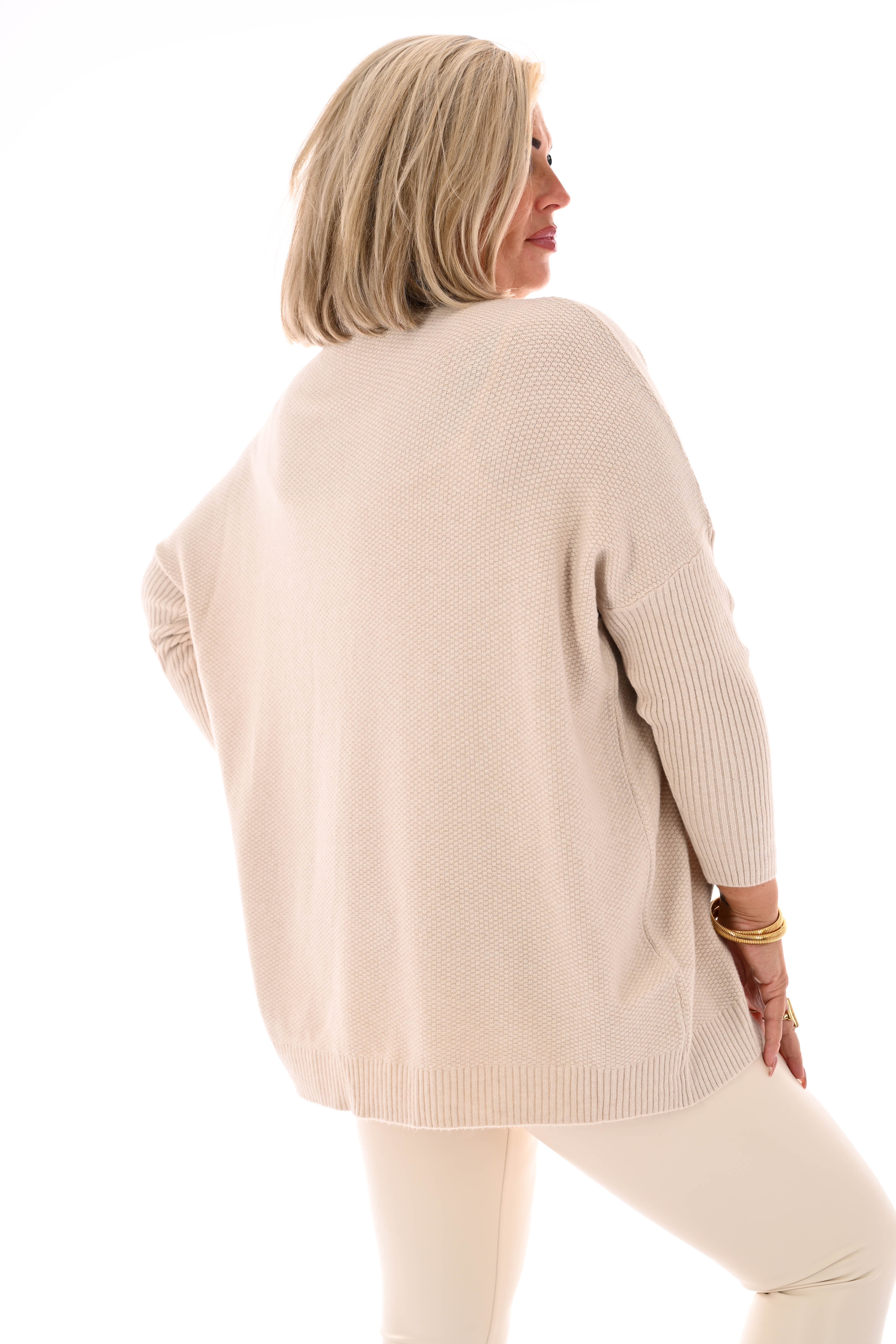 Trui structuur uni beige