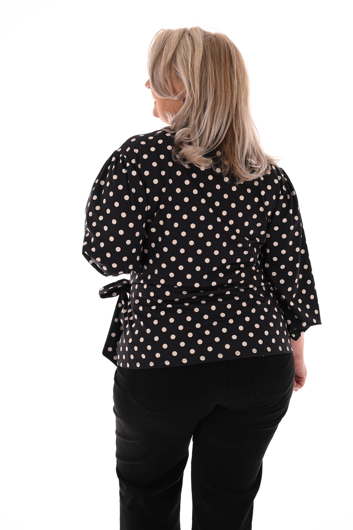 Travel top dots zijstrik zwart