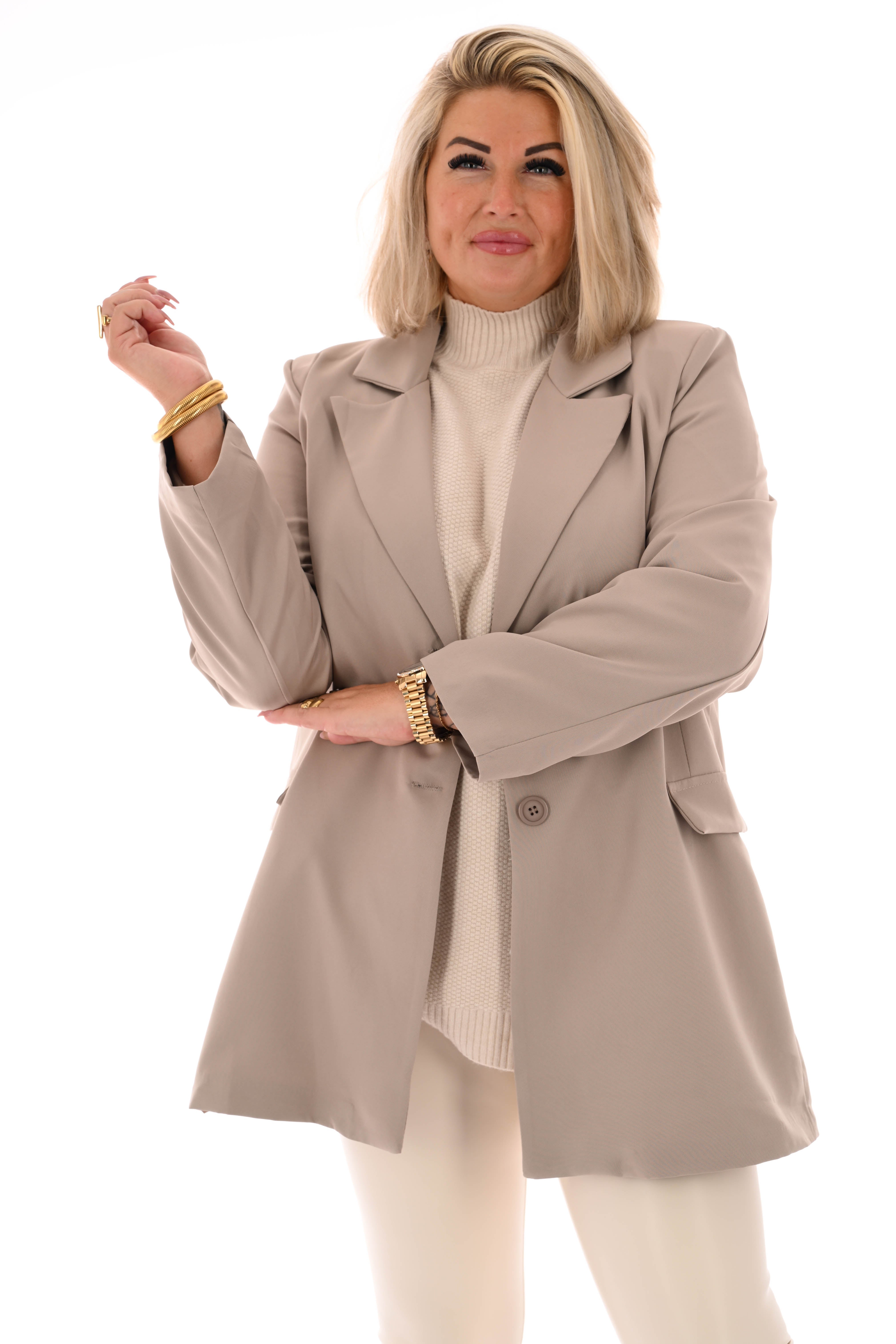Blazer met knopen beige