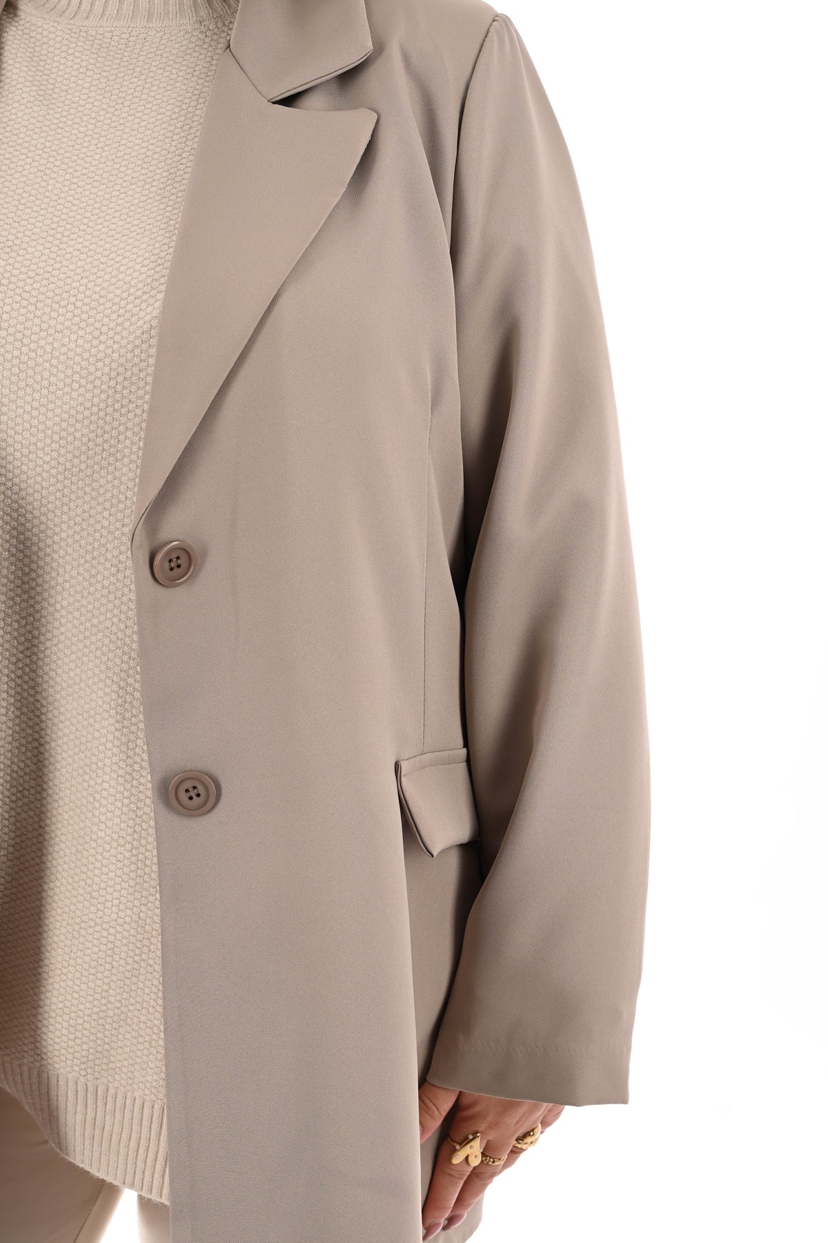 Blazer met knopen beige