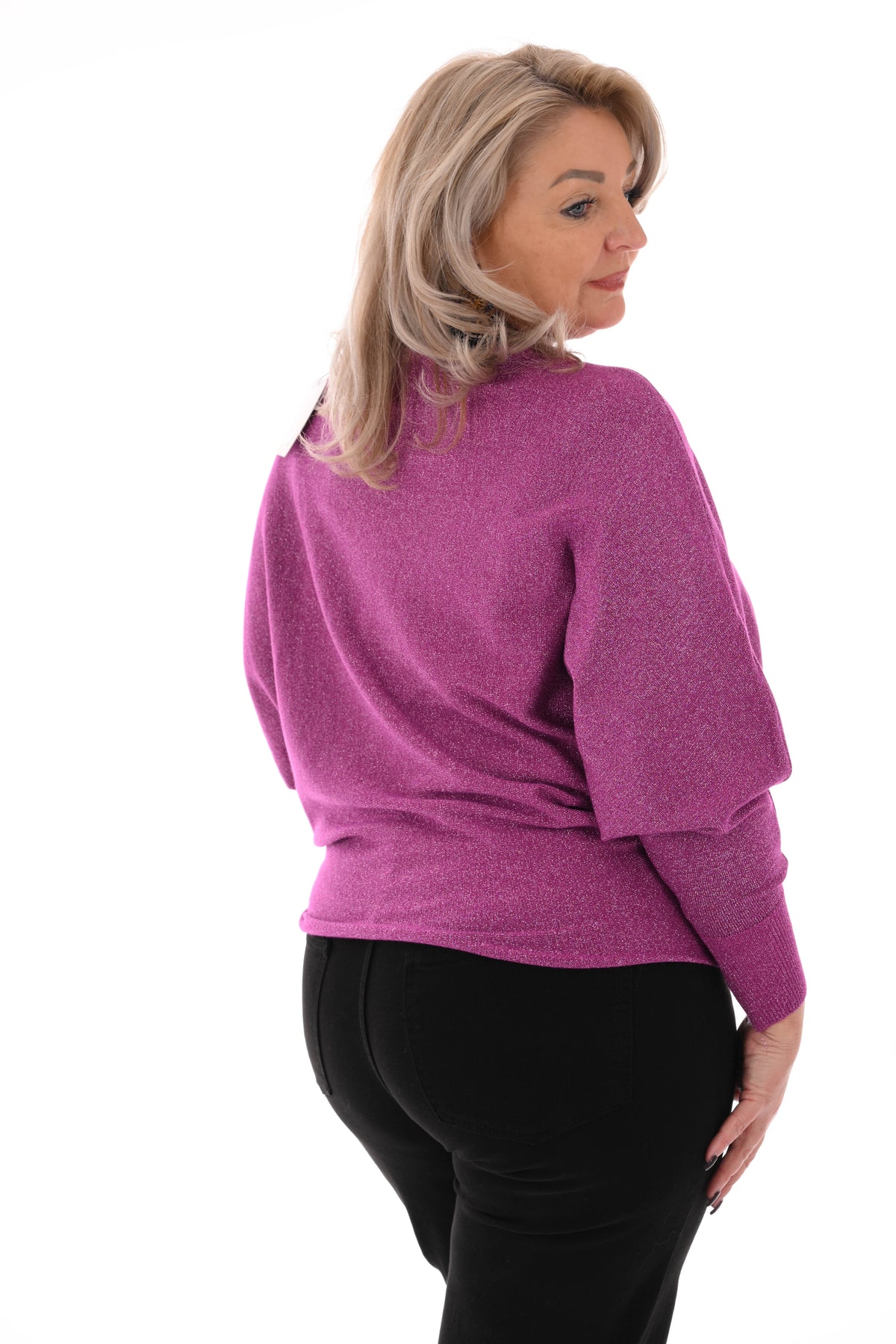 Vleermuis trui glitter magenta