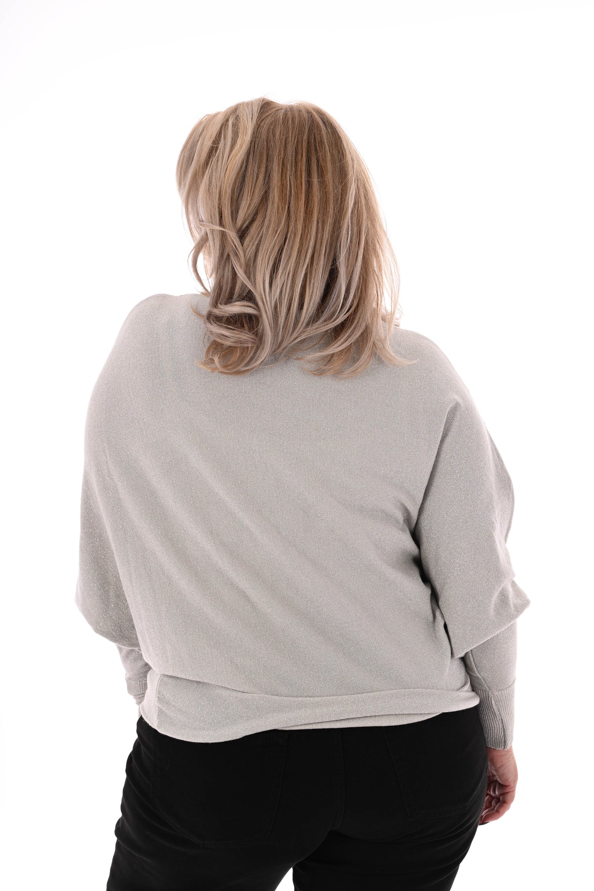 Vleermuis trui glitter beige