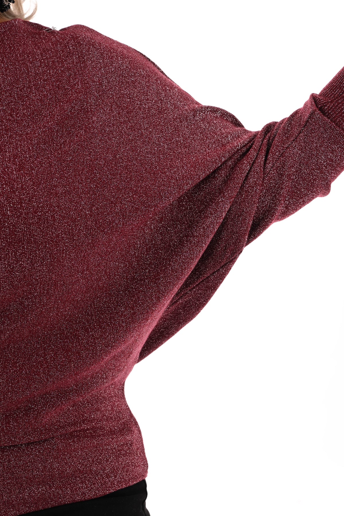 Vleermuis trui glitter bordeaux