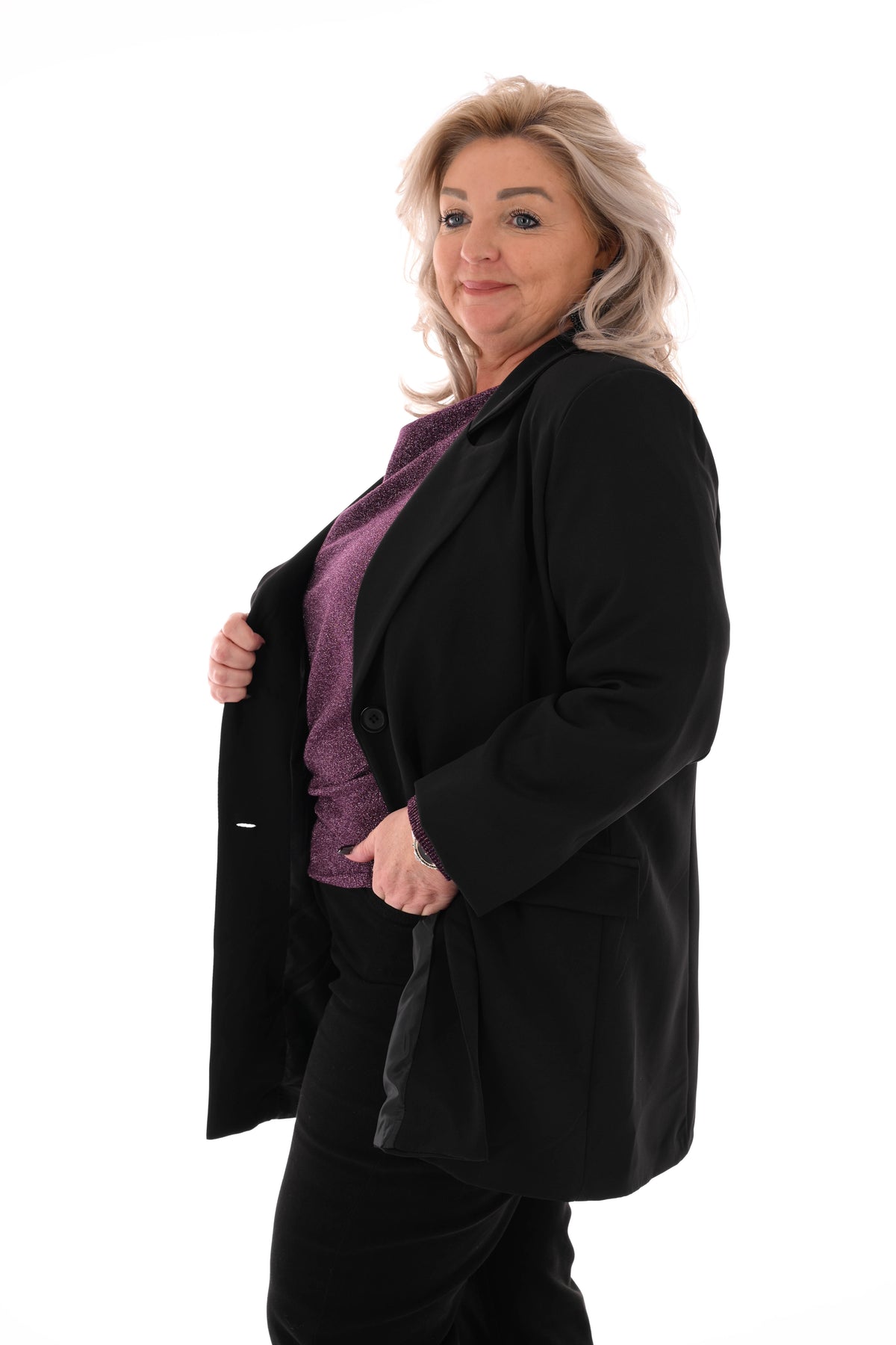 Blazer met knopen zwart