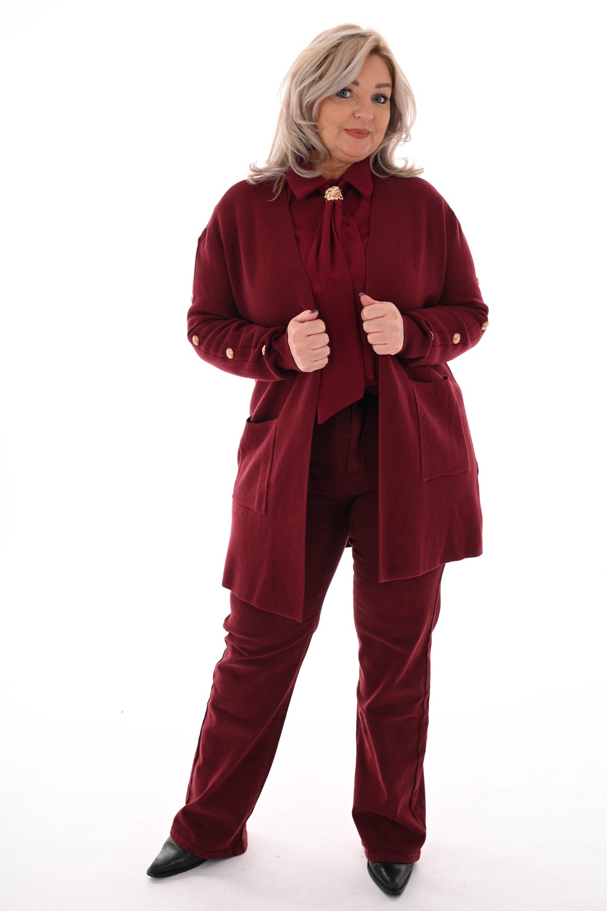 Vest gouden knopen bordeaux