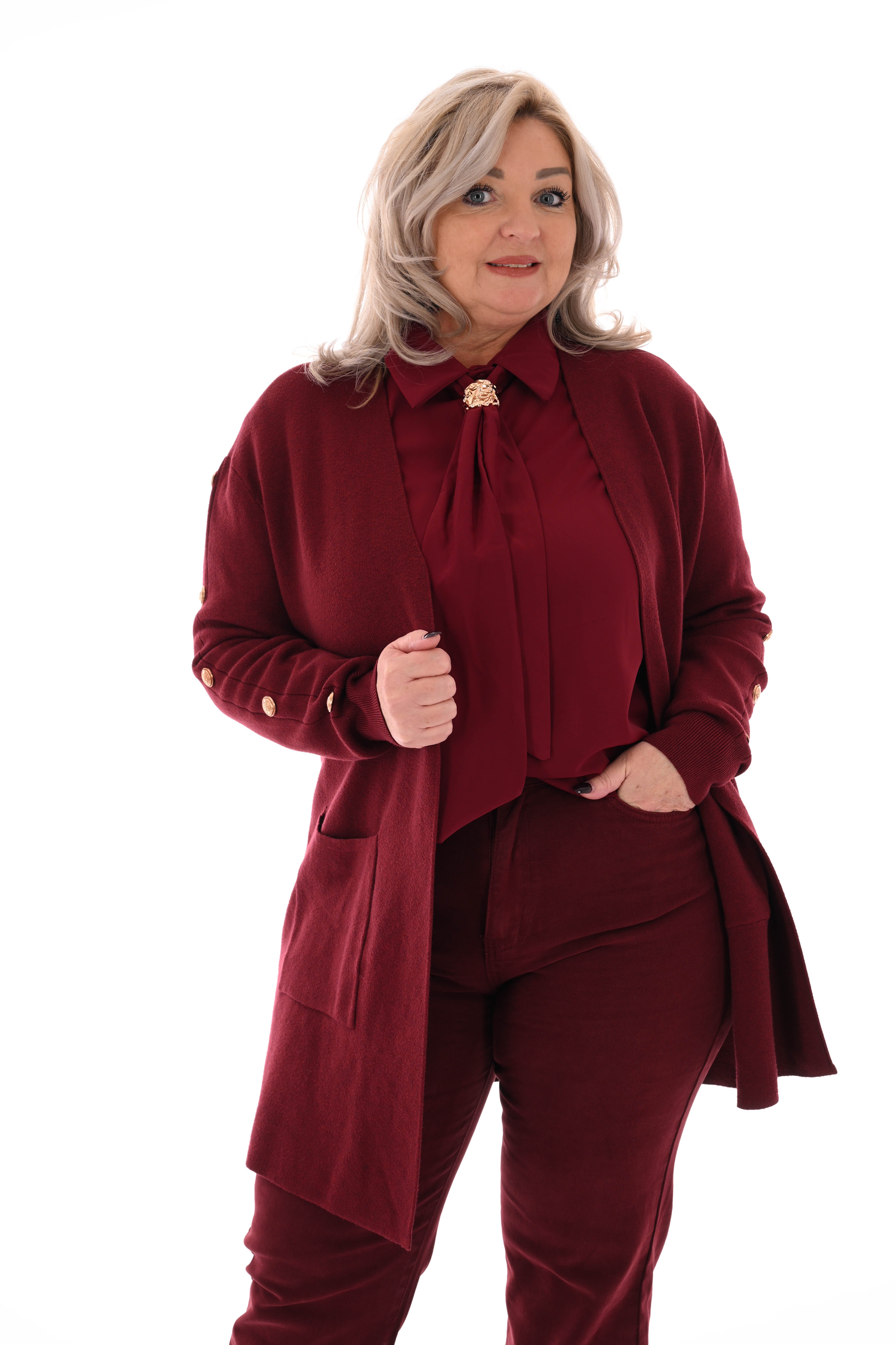 Vest gouden knopen bordeaux
