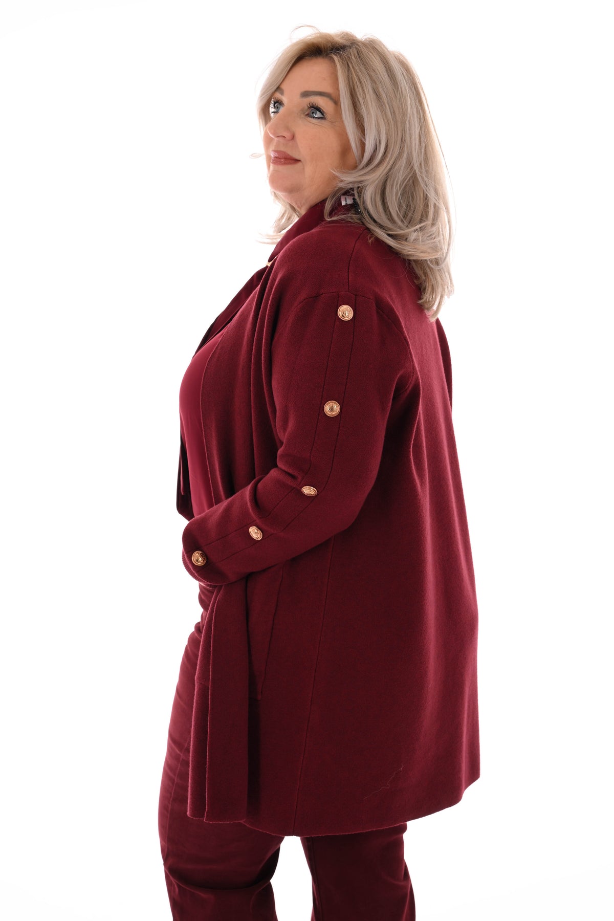 Vest gouden knopen bordeaux