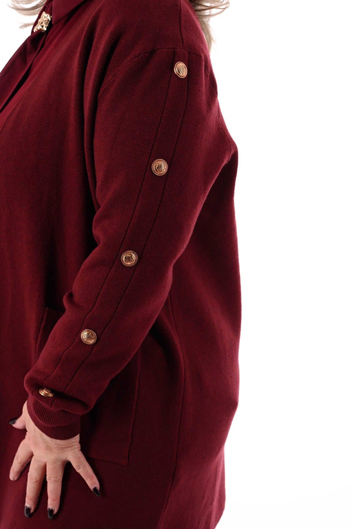 Vest gouden knopen bordeaux