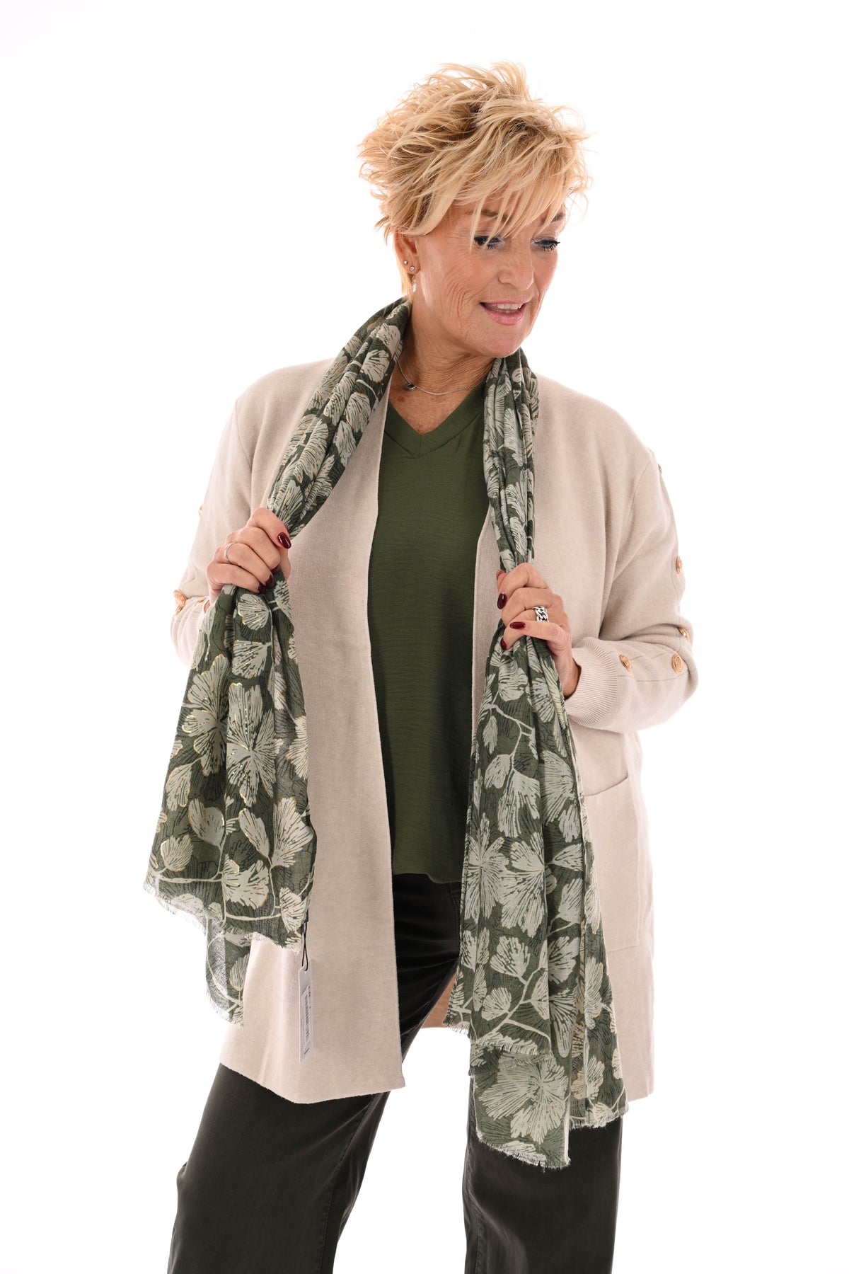 Vest gouden knopen beige