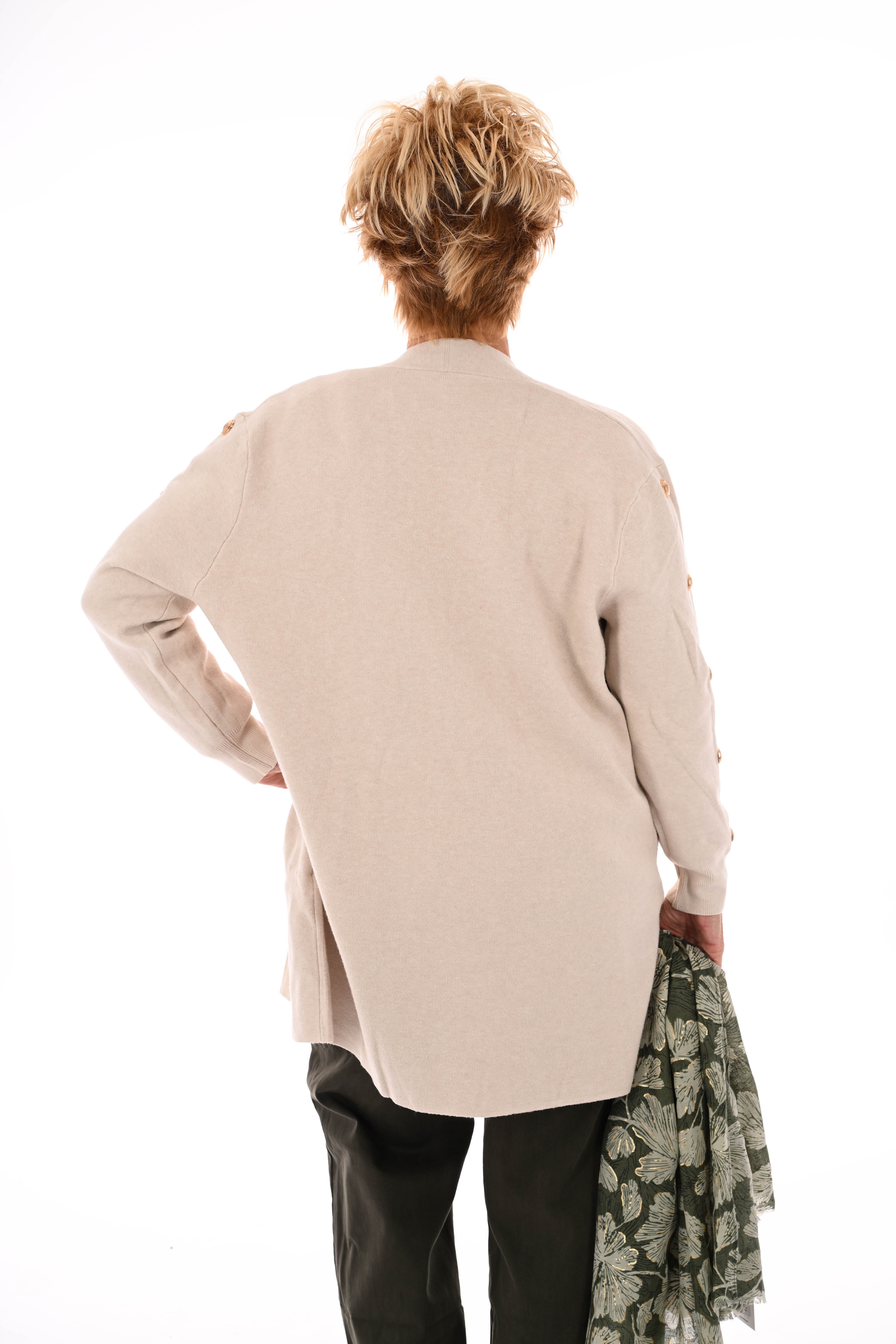 Vest gouden knopen beige