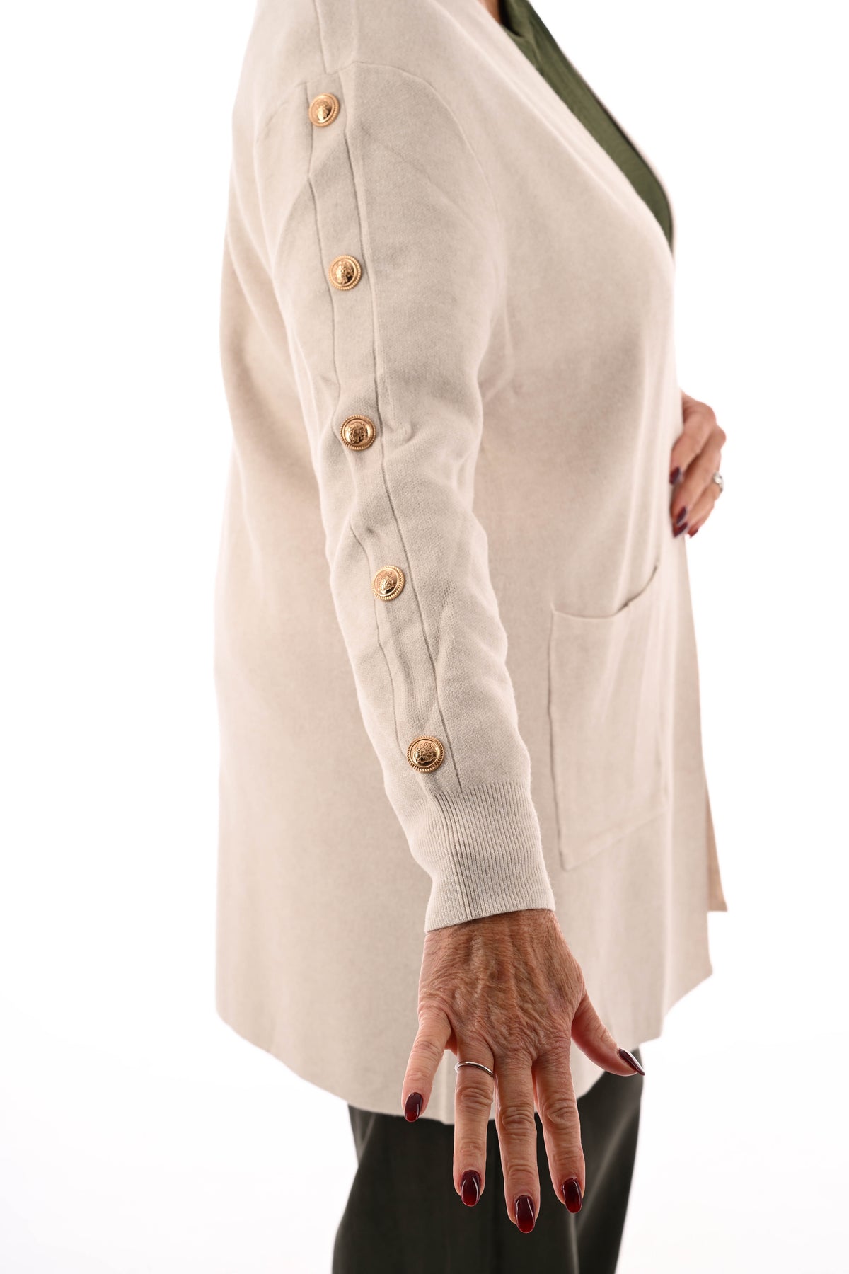 Vest gouden knopen beige