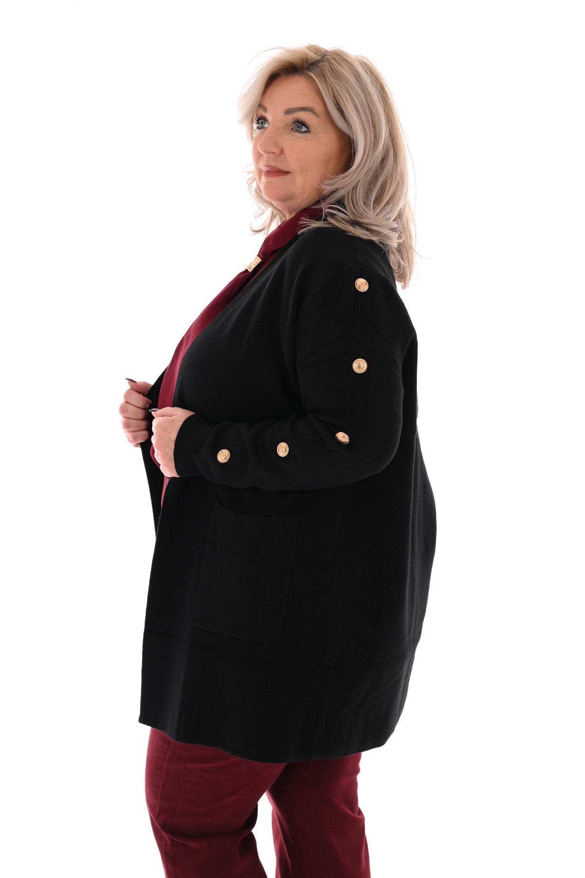 Vest gouden knopen zwart