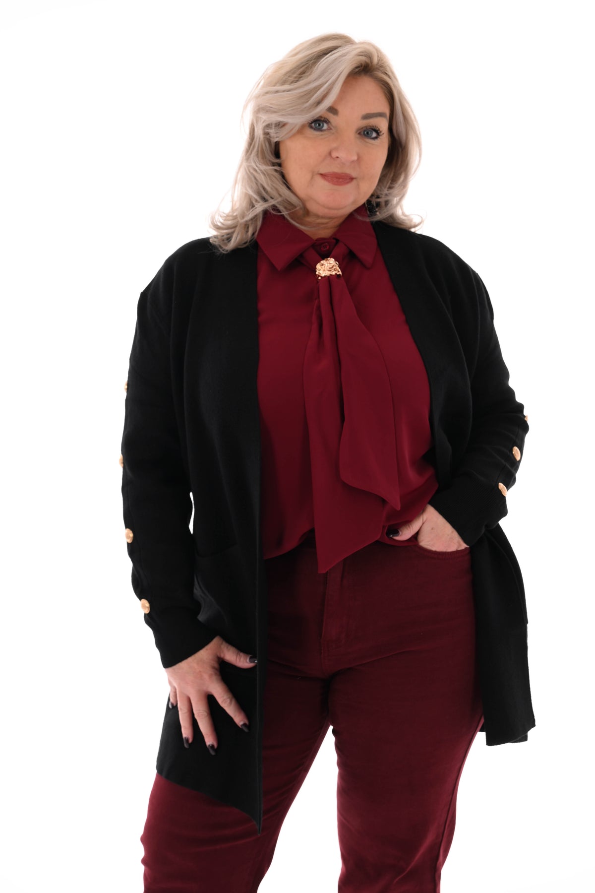 Vest gouden knopen zwart