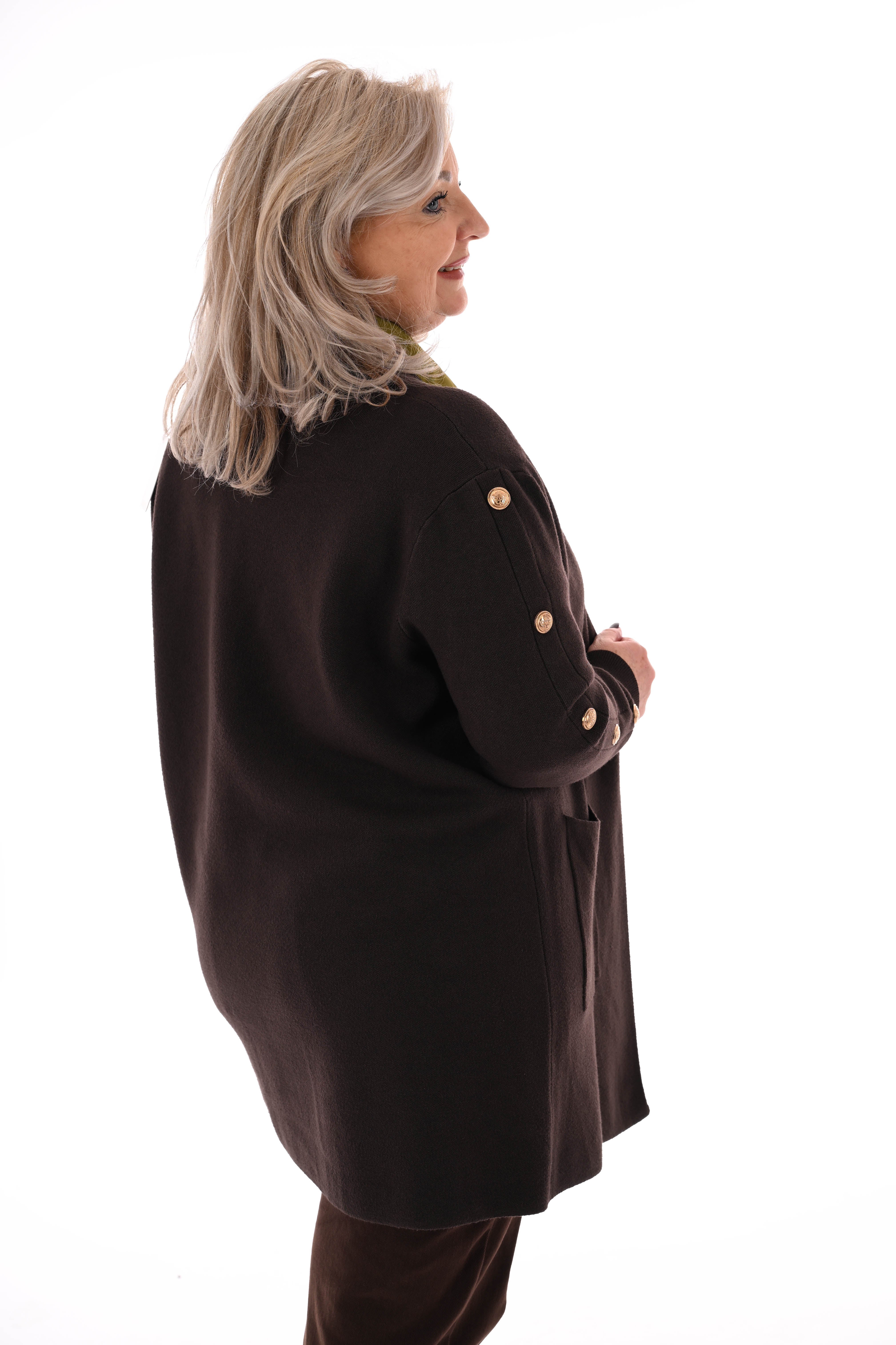 Vest gouden knopen donkerbruin