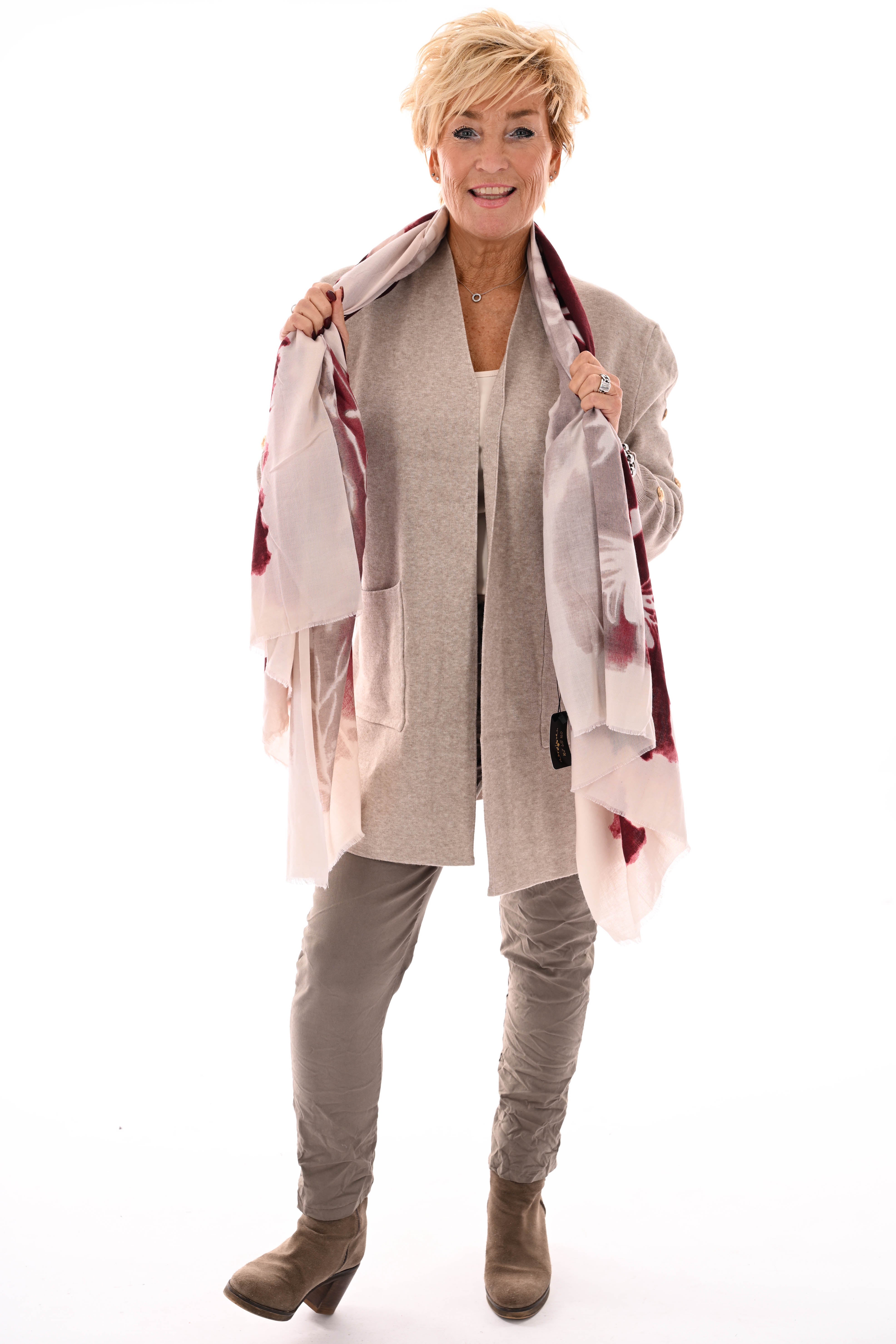 Vest gouden knopen taupe