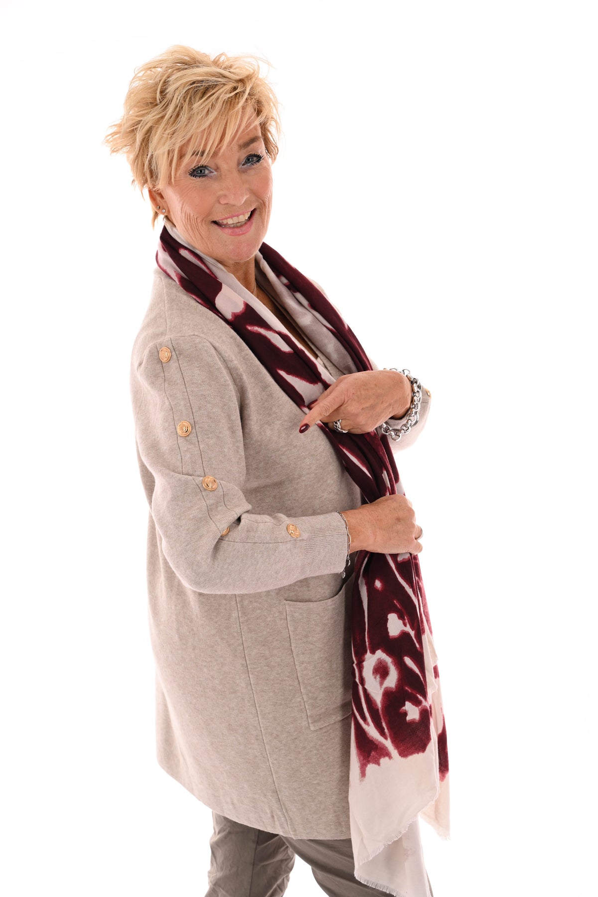 Vest gouden knopen taupe