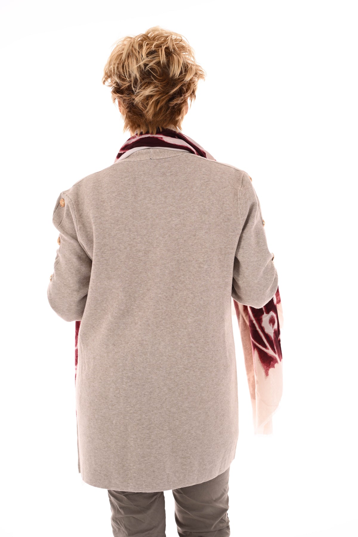 Vest gouden knopen taupe