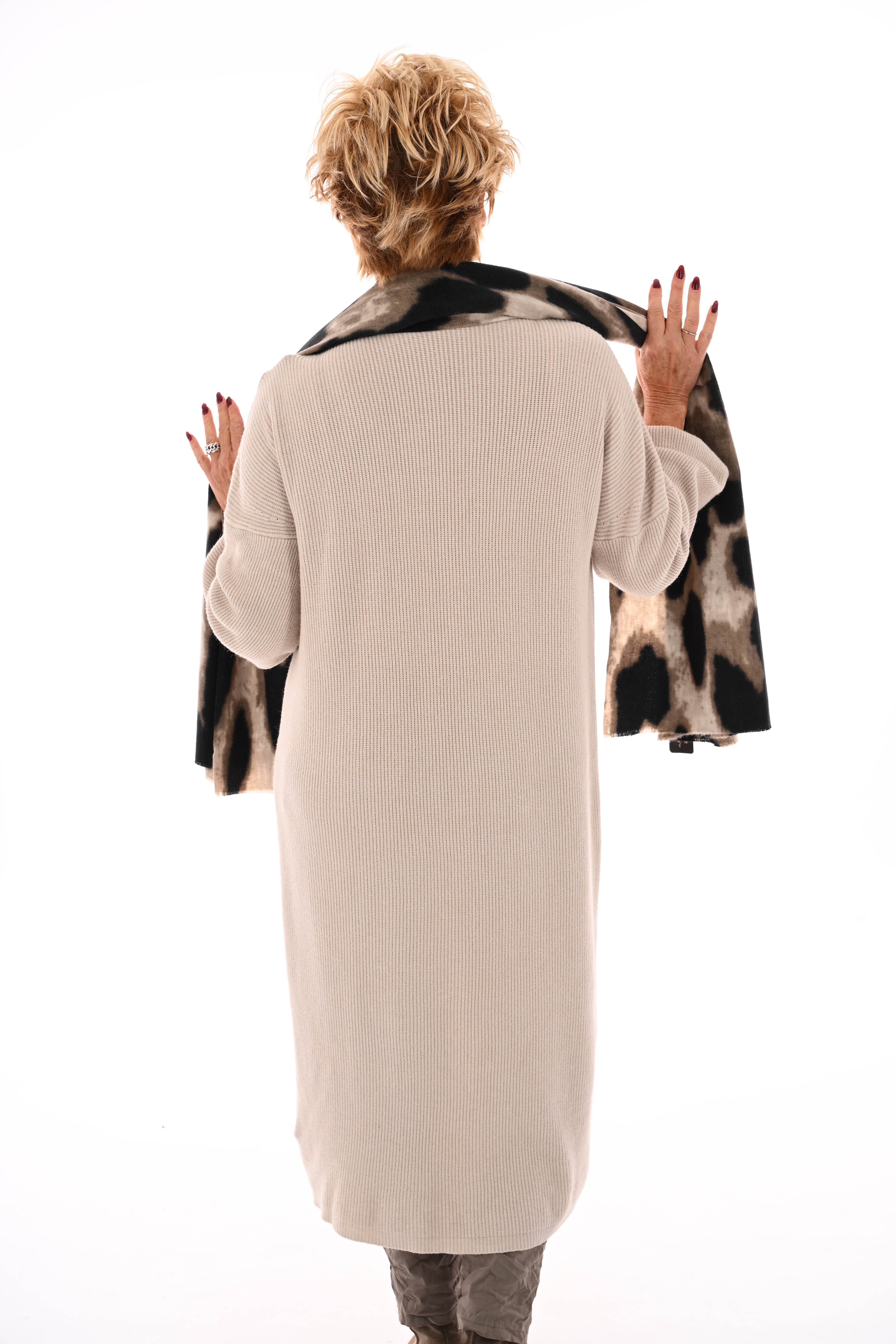 Gebreid vest pofmouwen beige