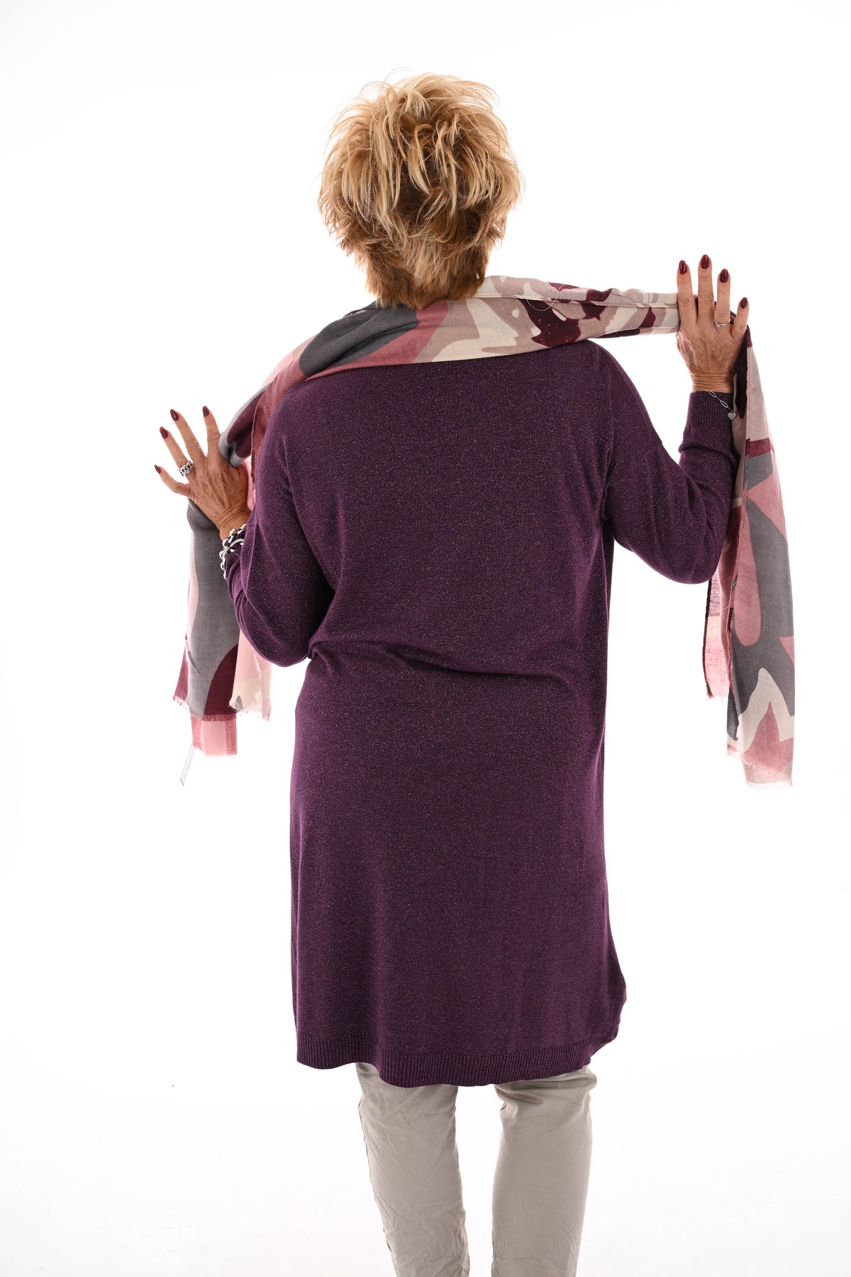 Half lang vest glitter aubergine