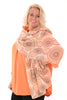 Sjaal met print cirkel mandala oranje