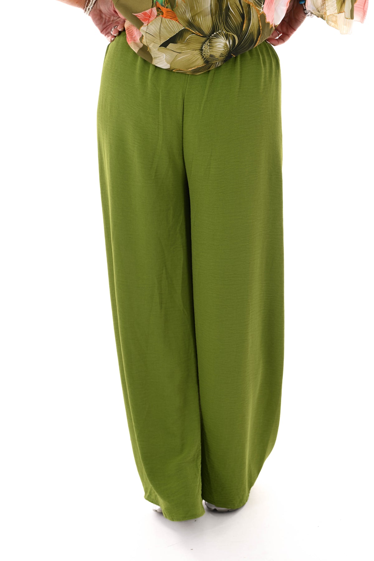 Wijde broek uni lime