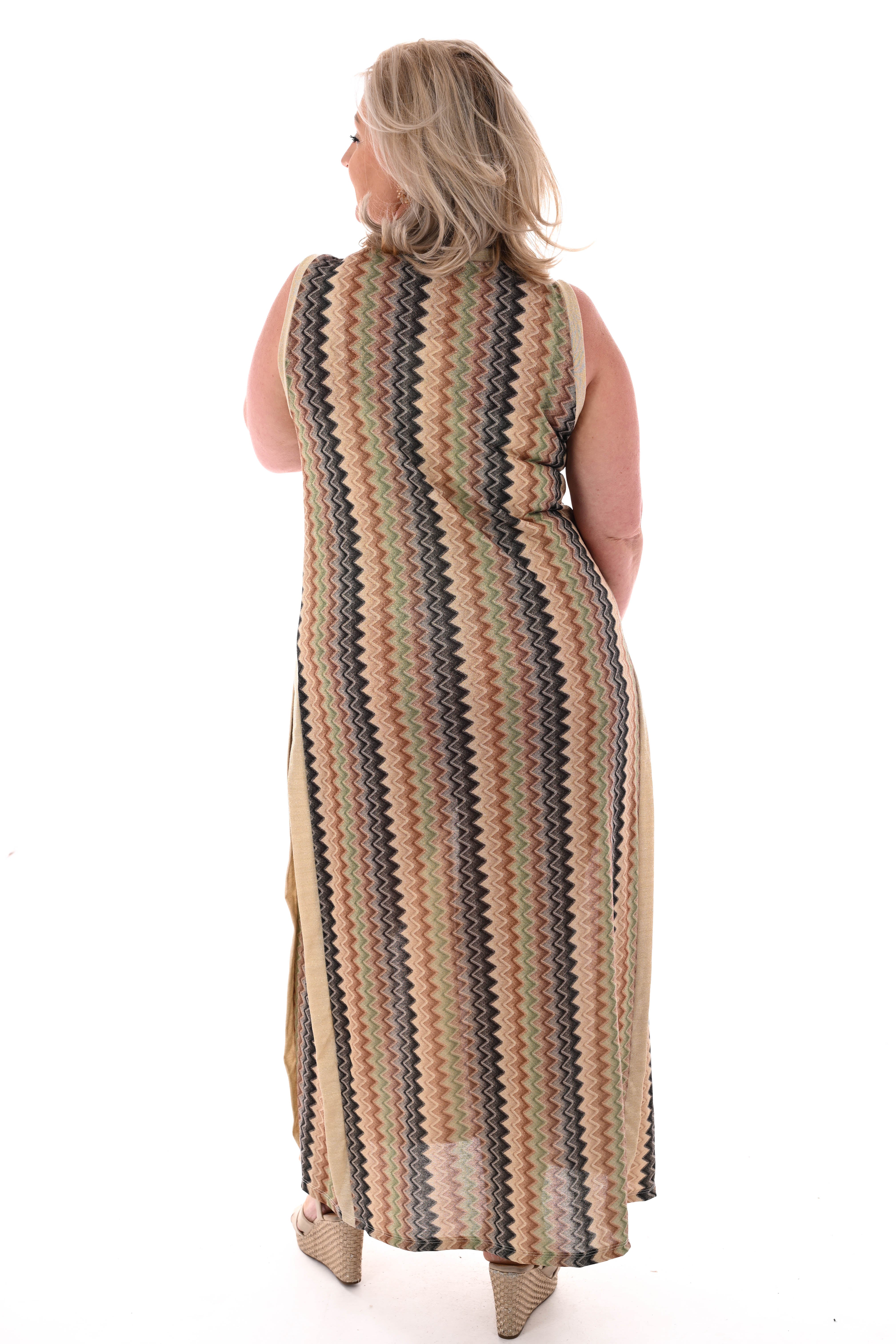 Jurk lurex zigzag zwart