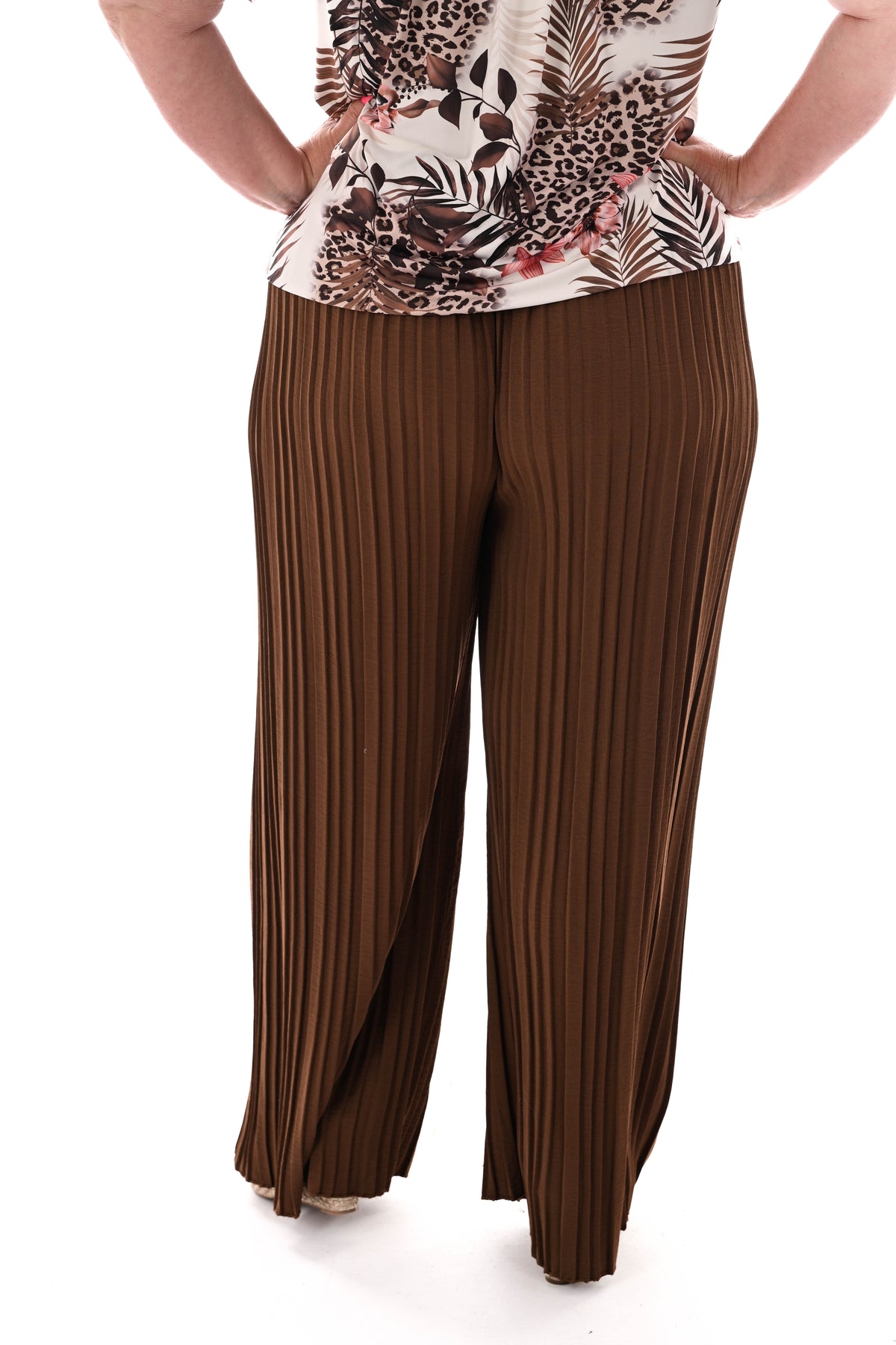 Broek plooien uni bruin