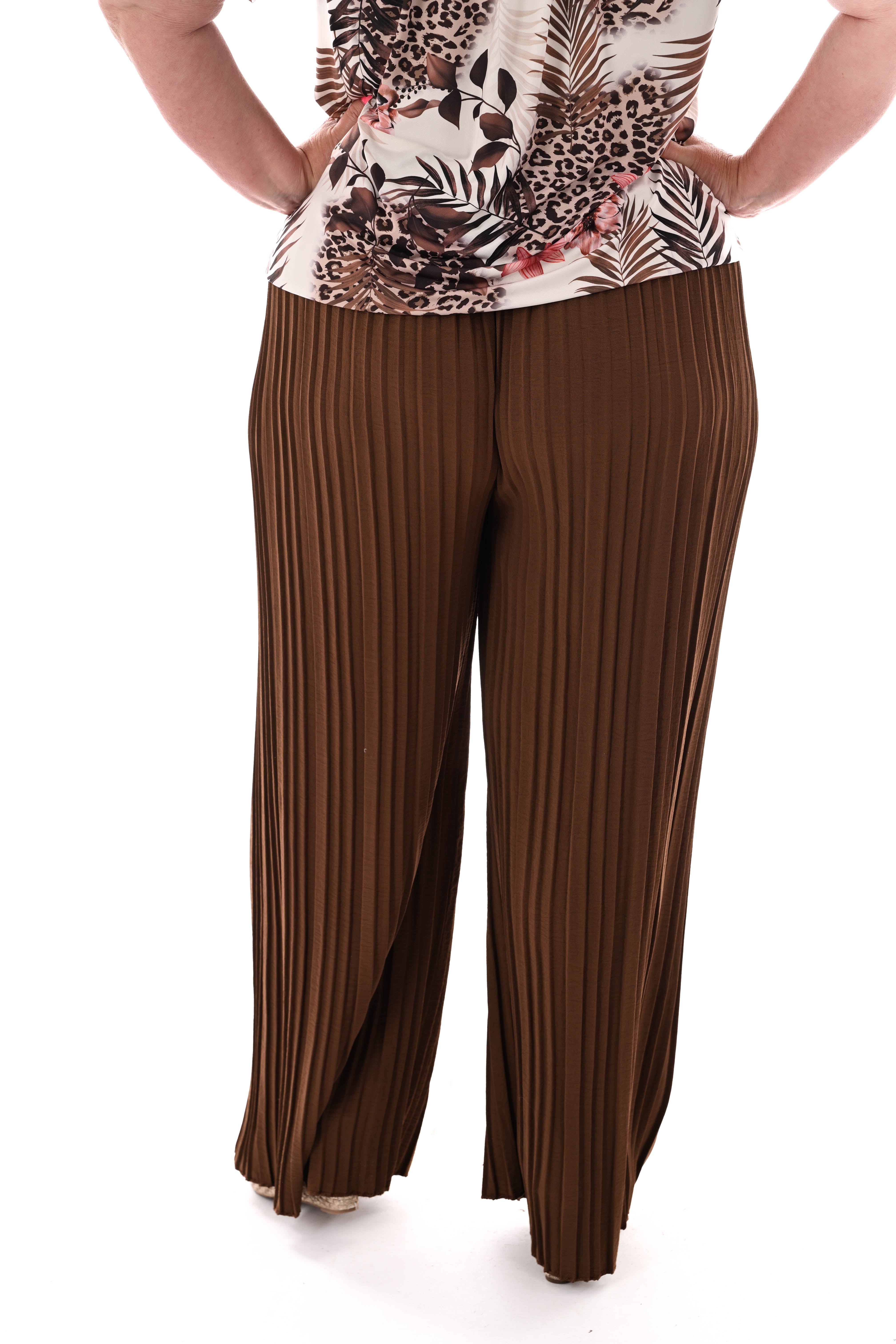 Broek plooien uni bruin