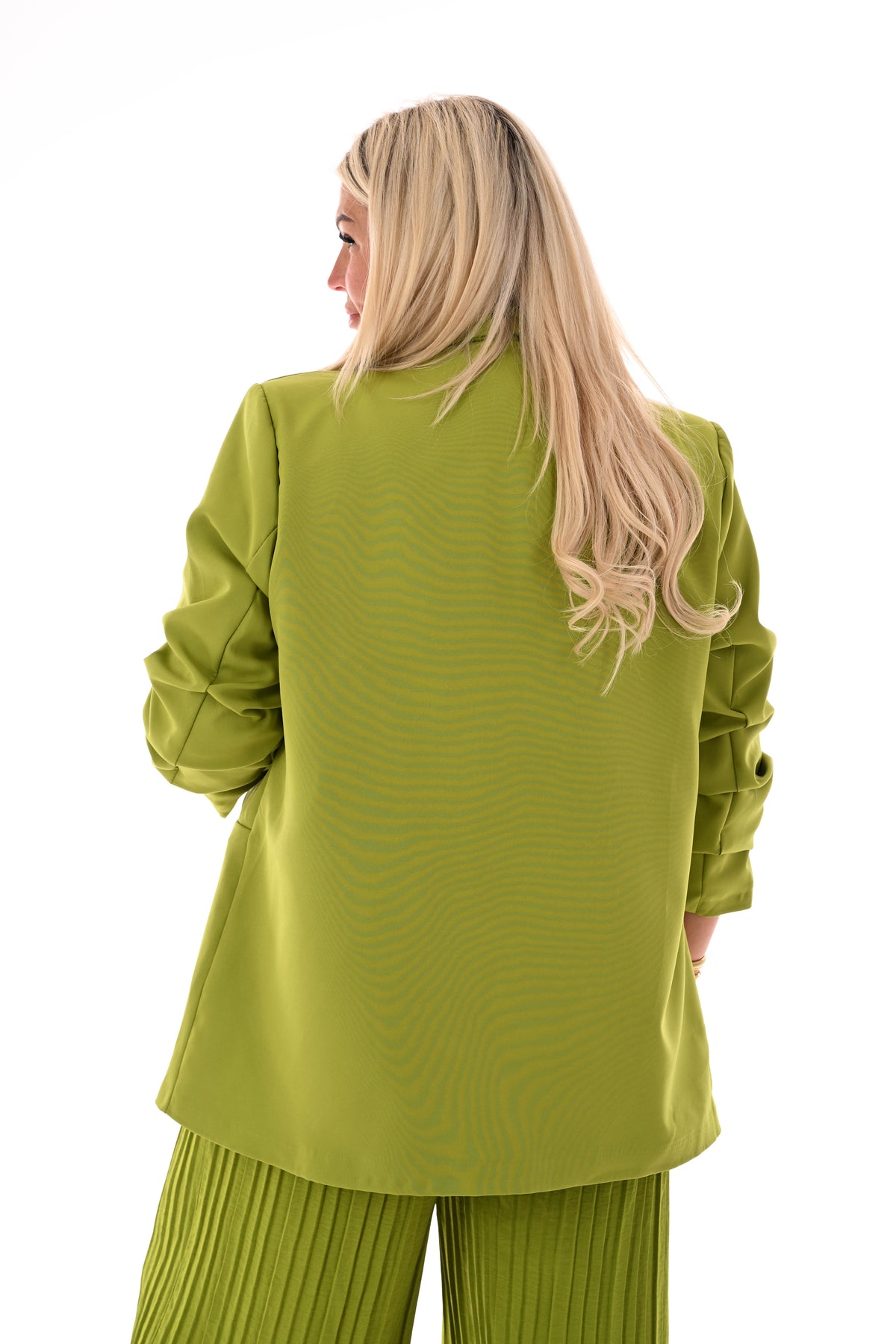 Blazer ophaalmouwen uni lime