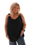 Top mouwloos  zon detail marineblauw