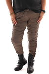 Silky stretchbroek panterbies taupe