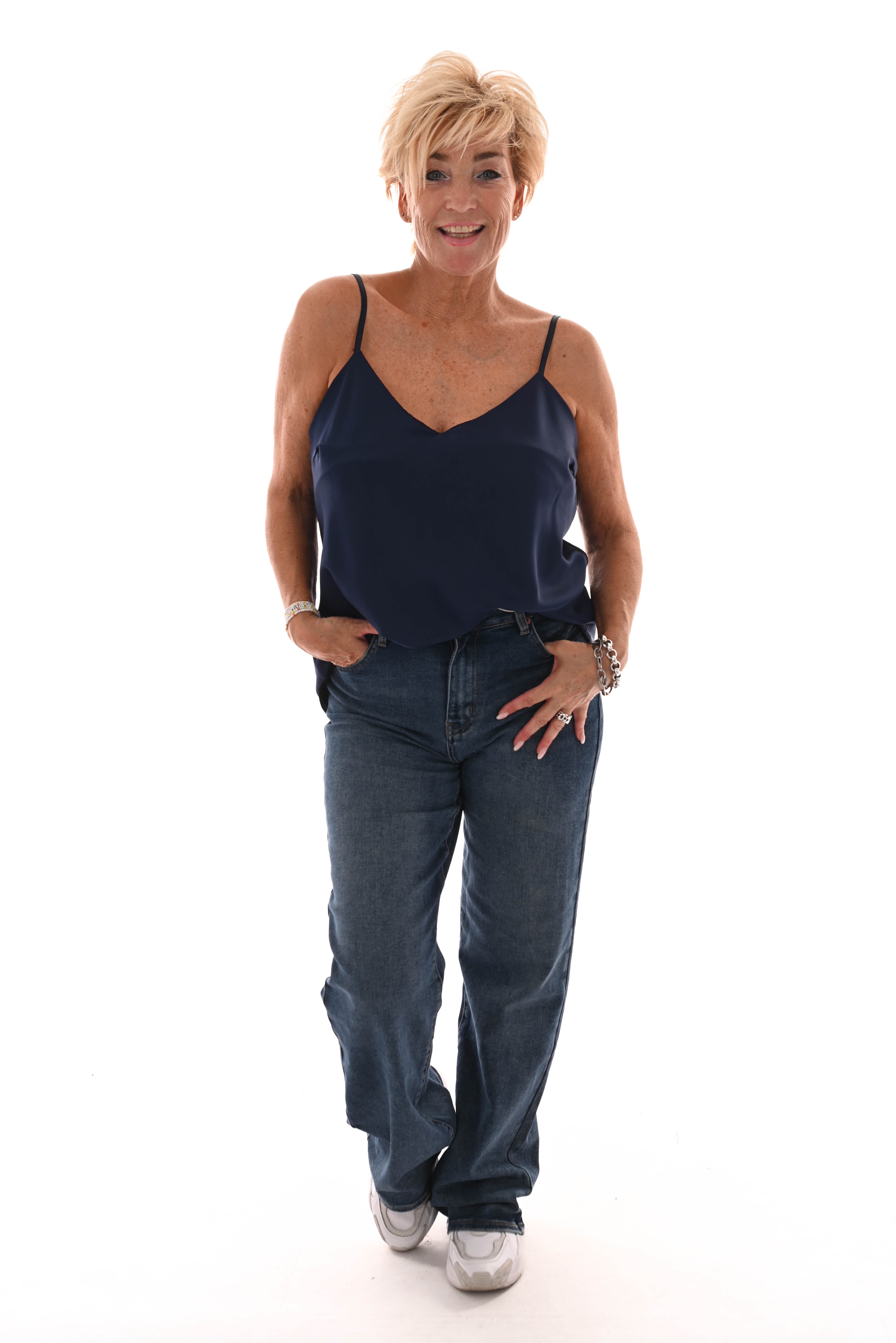 Hemdje silky uni marineblauw