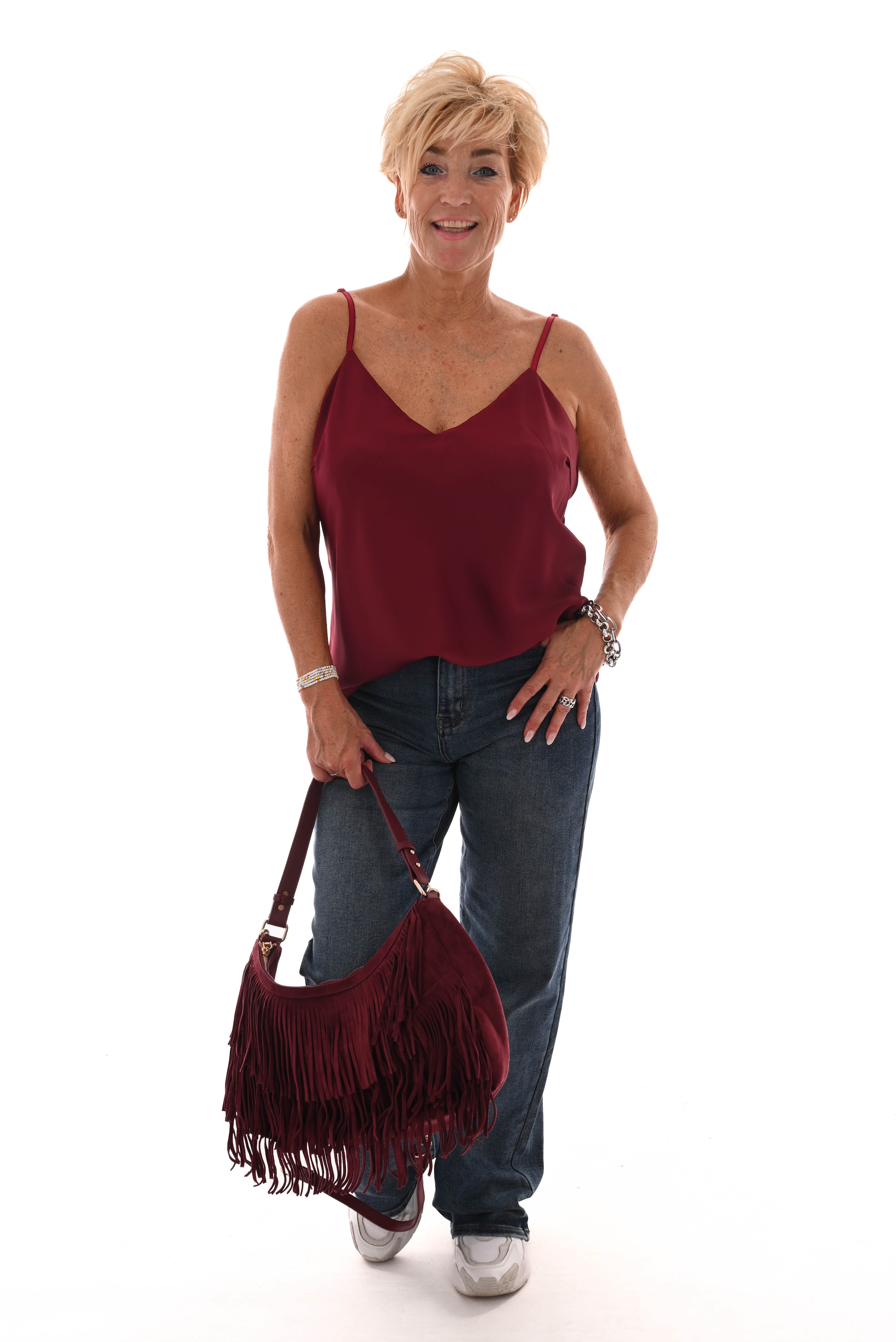 Hemdje silky uni bordeaux