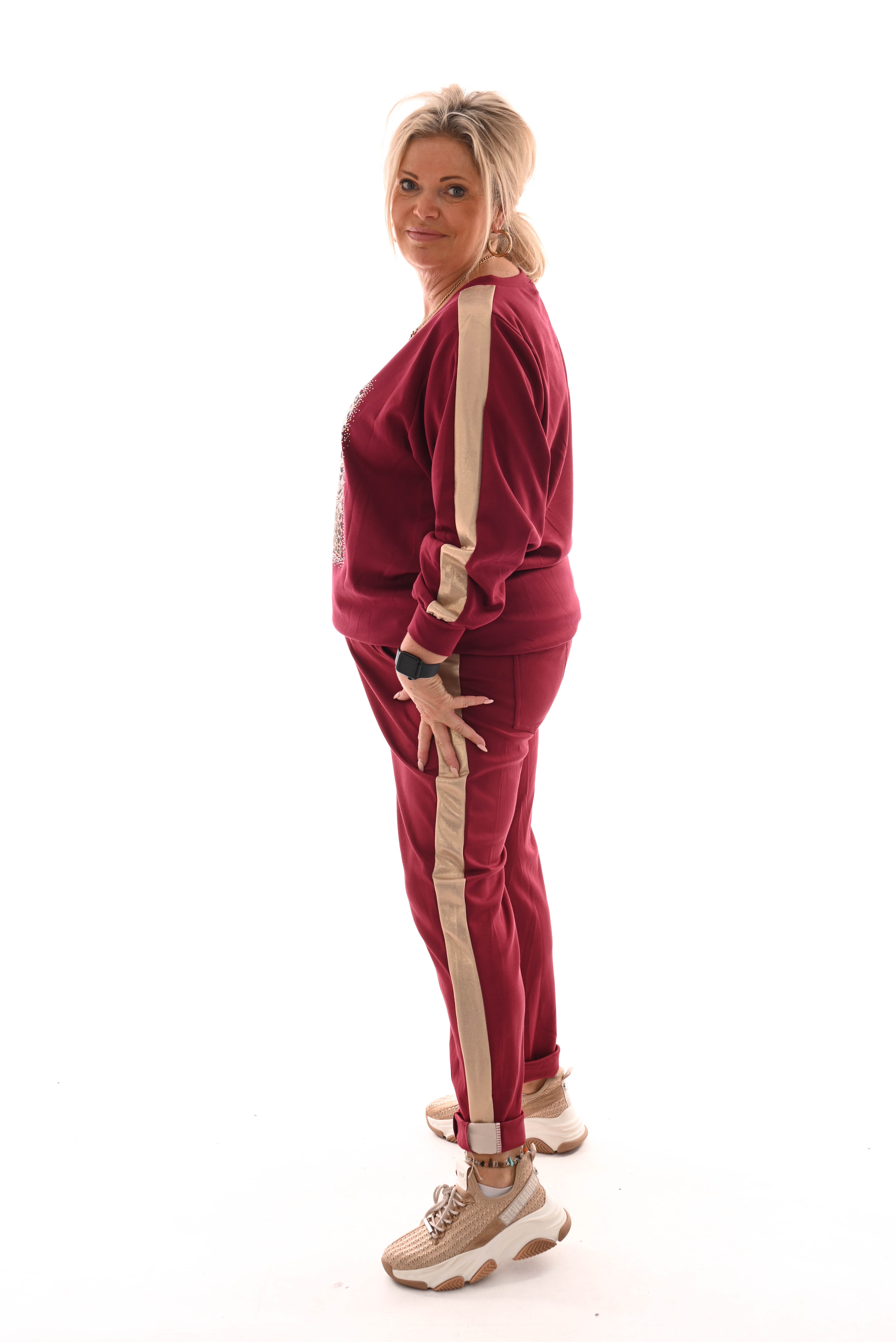 Tweedelig pak dieren mix gouden bies comfy bordeaux