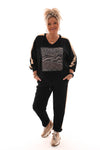 Tweedelig pak dieren mix gouden bies comfy zwart