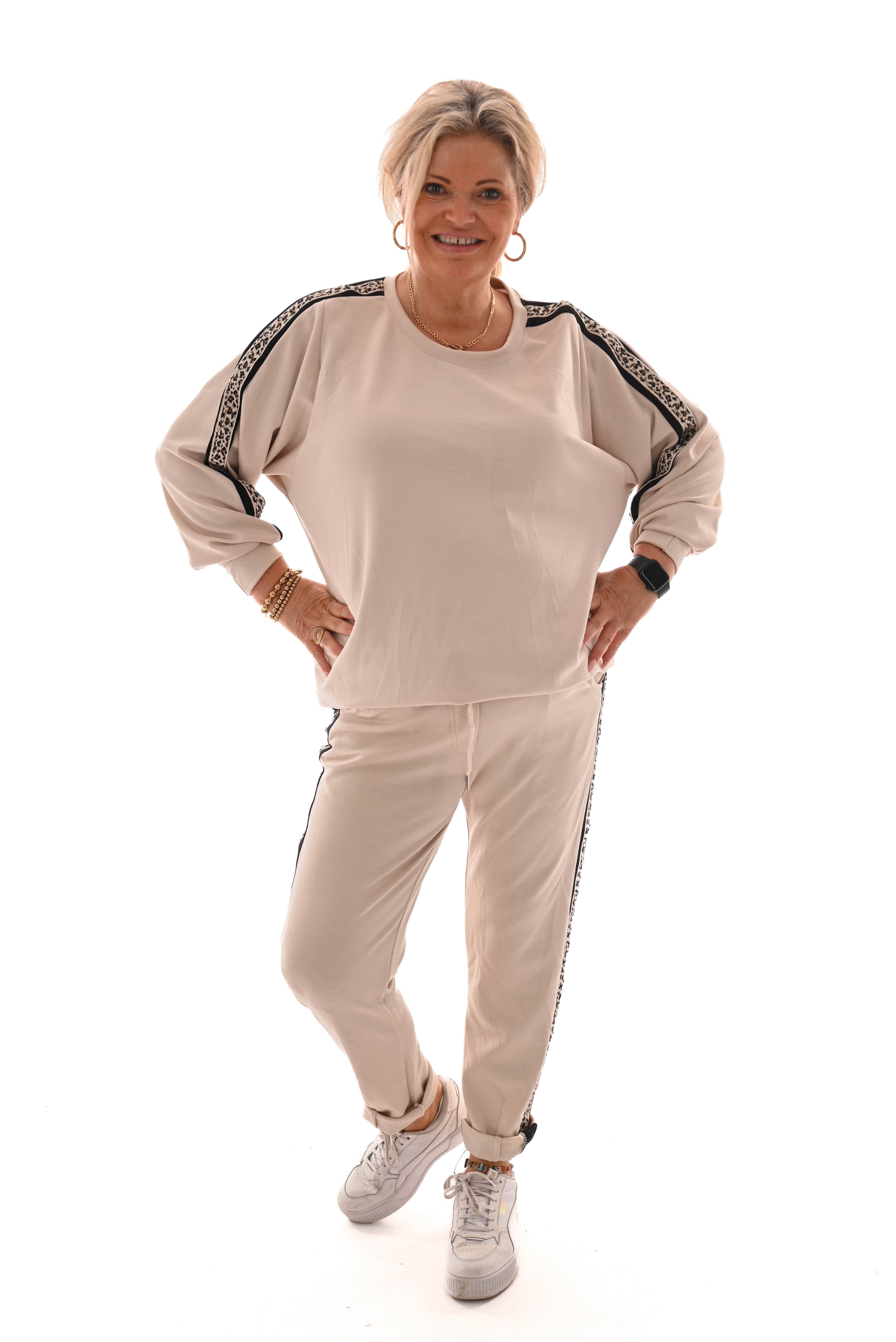 Tweedelig pak panterbies comfy beige