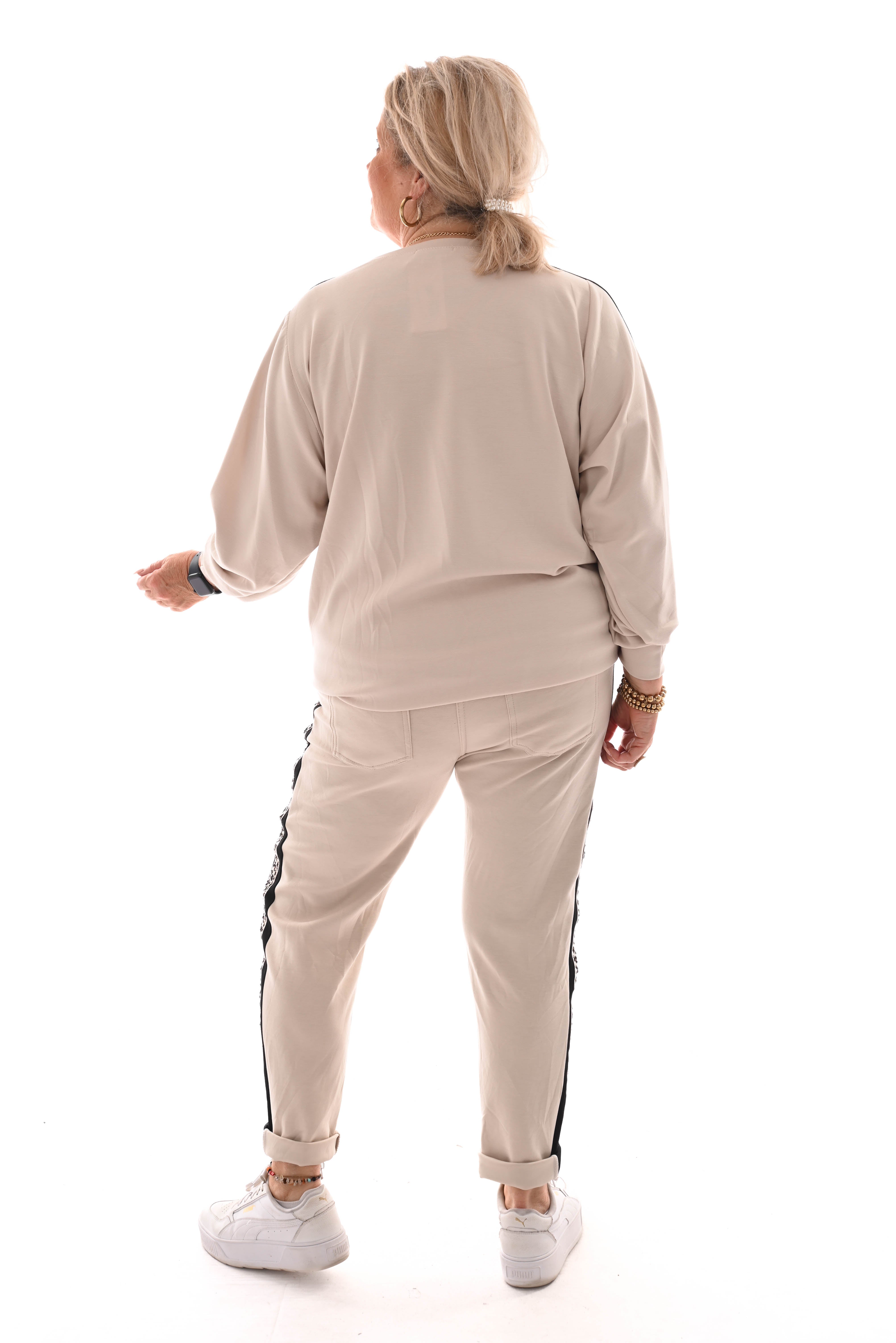 Tweedelig pak panterbies comfy beige